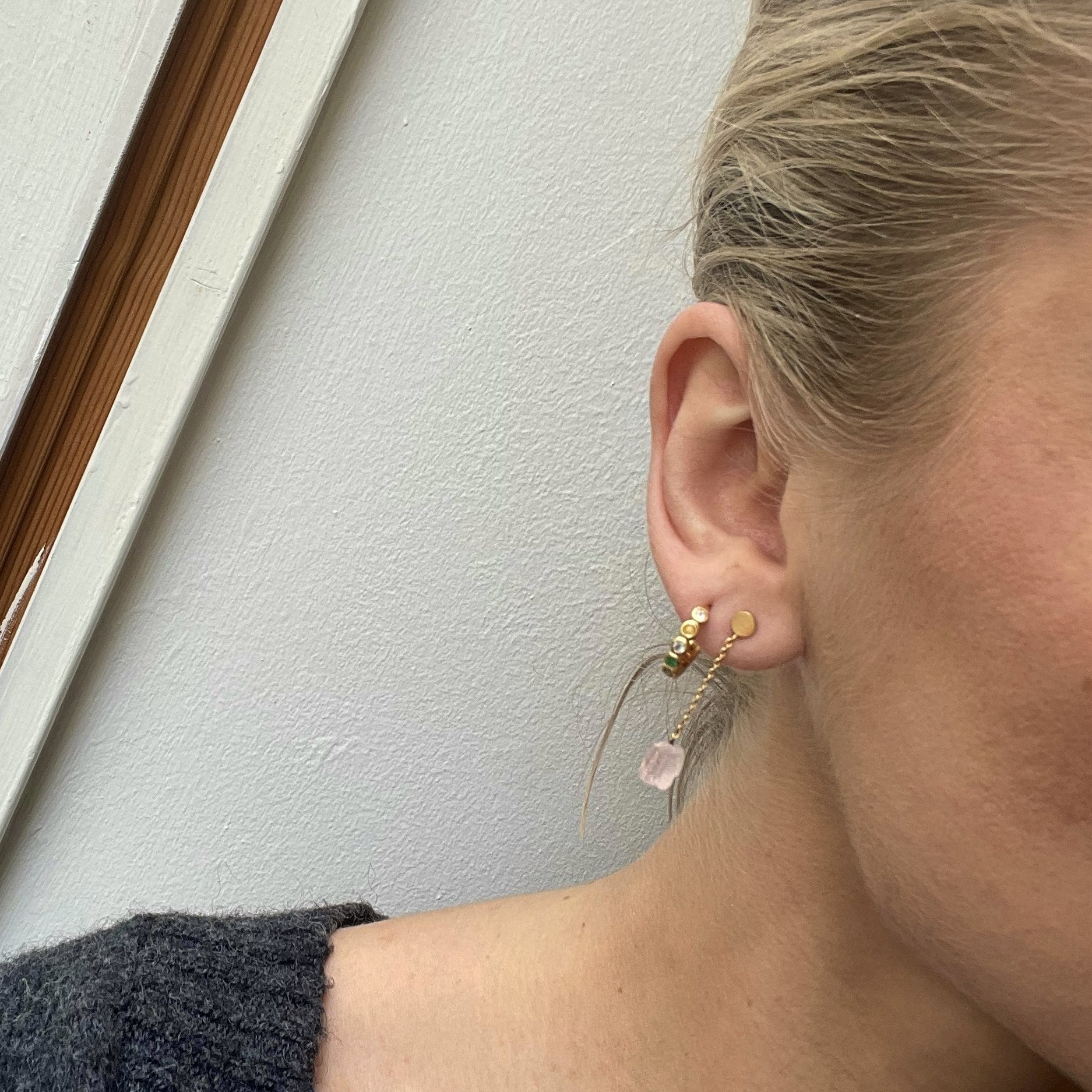 Orb Earchains fra Pernille Corydon i Forgyldt-Sølv Sterling 925