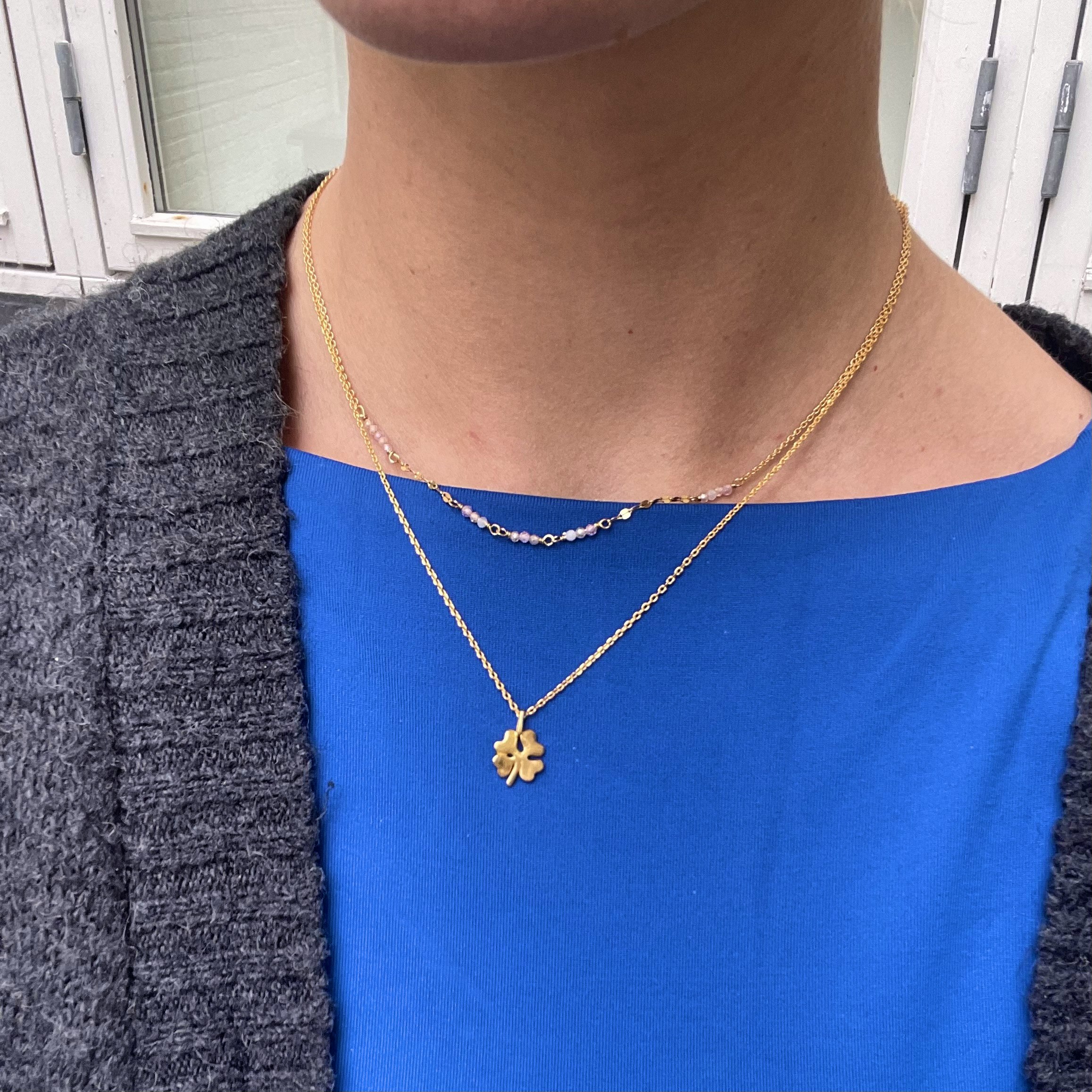 Organic Clover Necklace von Enamel Copenhagen in Vergoldet-Silber Sterling 925