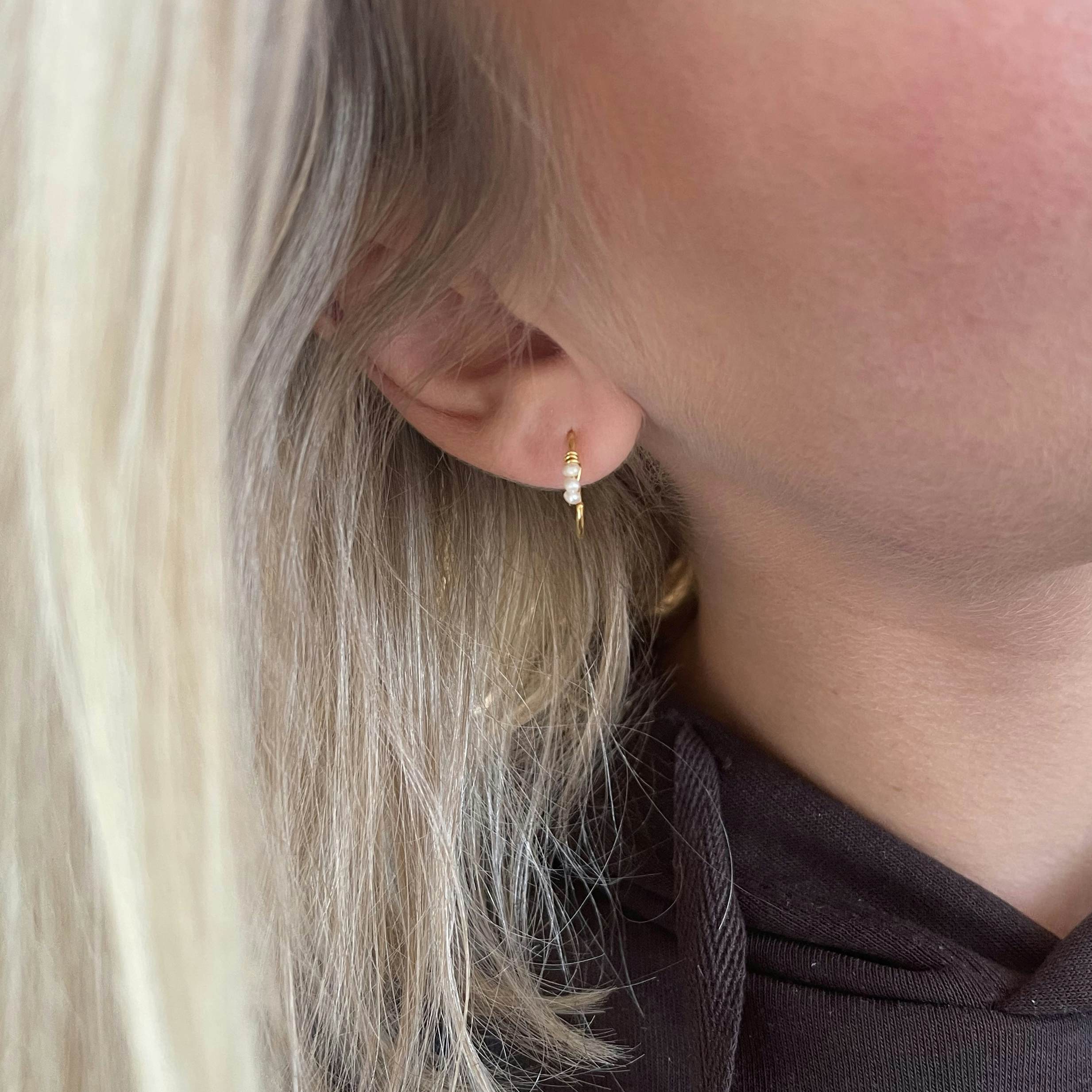 Dakota Earrings from Maanesten in Goldplated-Silver Sterling 925|Freshwater Pearl