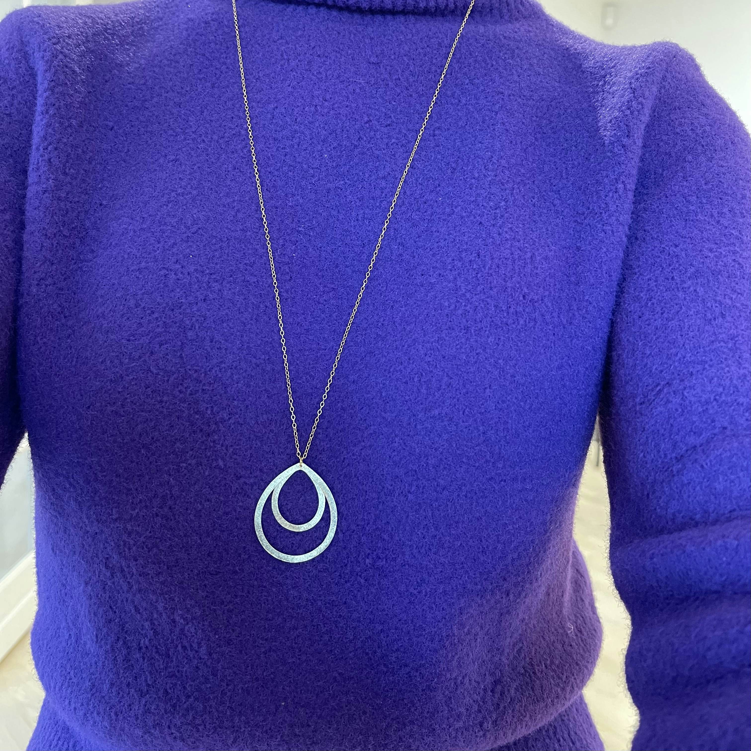 Double drop necklace from Pernille Corydon in Silver Sterling 925| Matt,Blank
