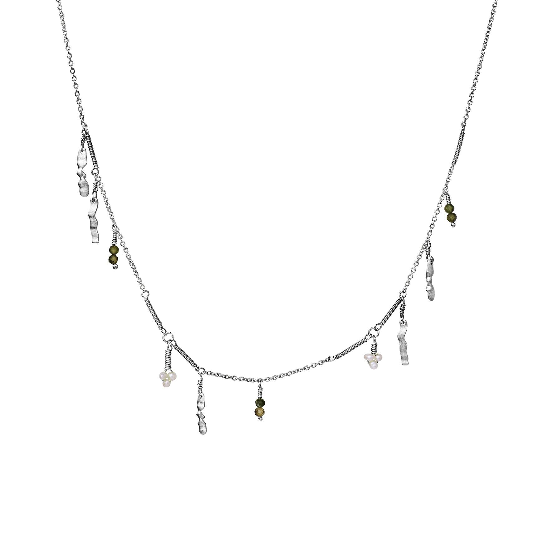Bergdis Necklace from Maanesten in Silver Sterling 925| Turmalin,Freshwater Pearl