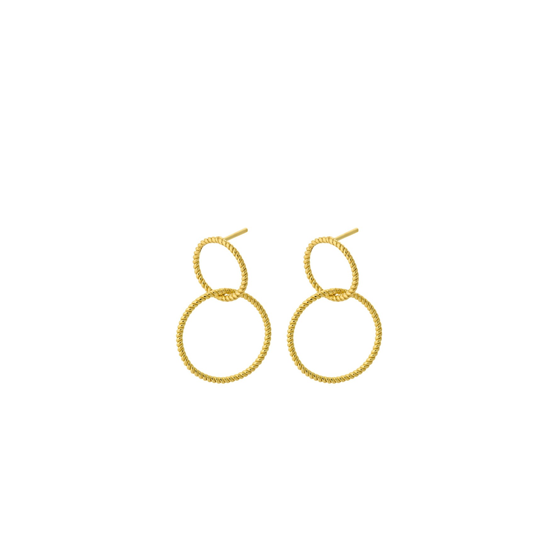 Double Twisted Earrings von Pernille Corydon in Vergoldet-Silber Sterling 925