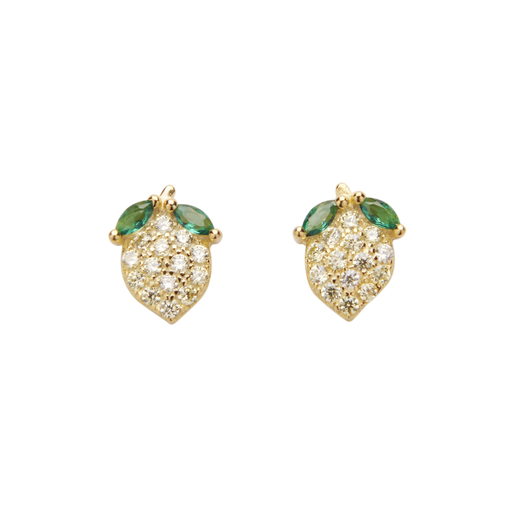 Pretty Lemon Crystal Studs from Pico in Goldplated Silver Sterling 925
