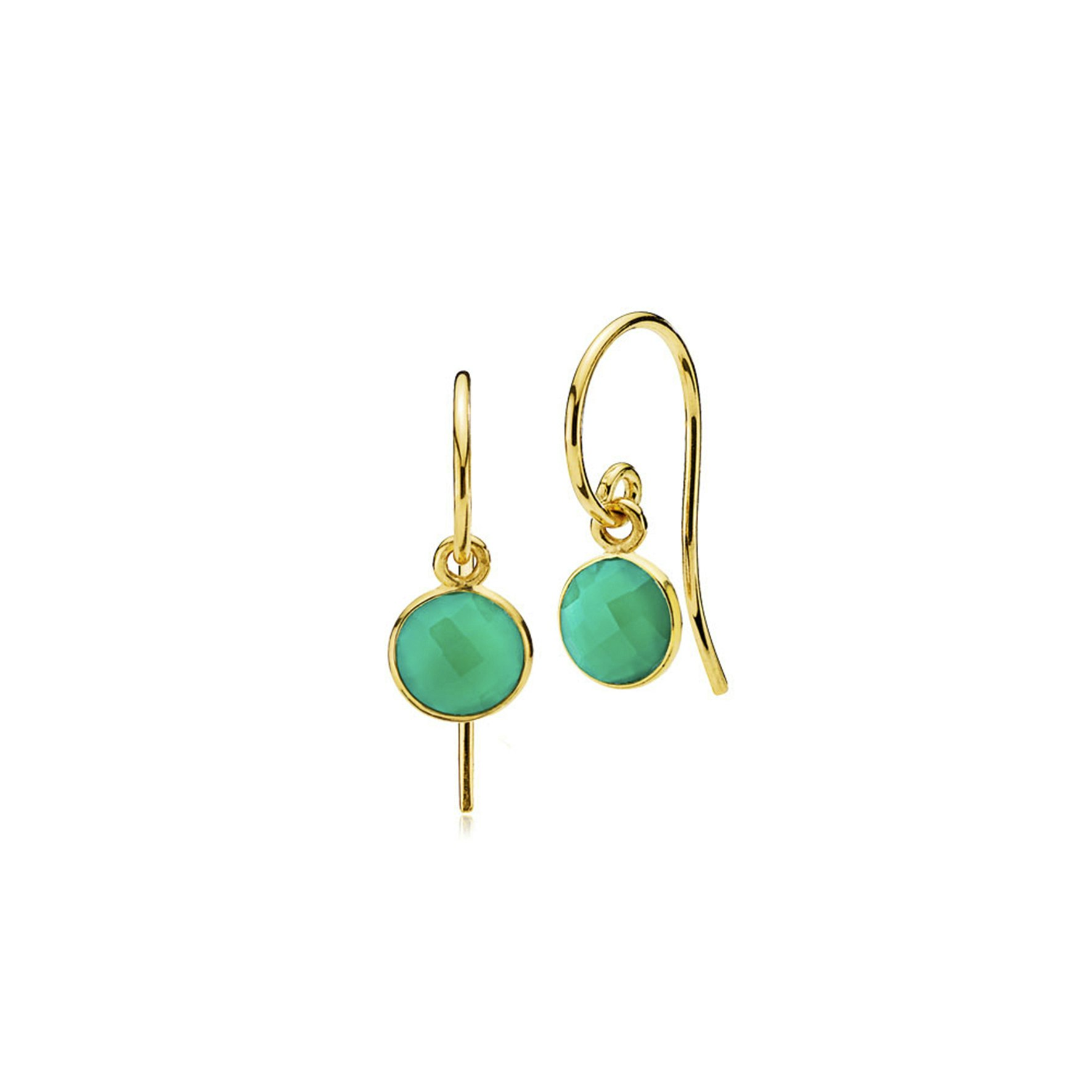 Prima Donna earrings Green onyx fra Izabel Camille i Forgyldt-Sølv Sterling 925