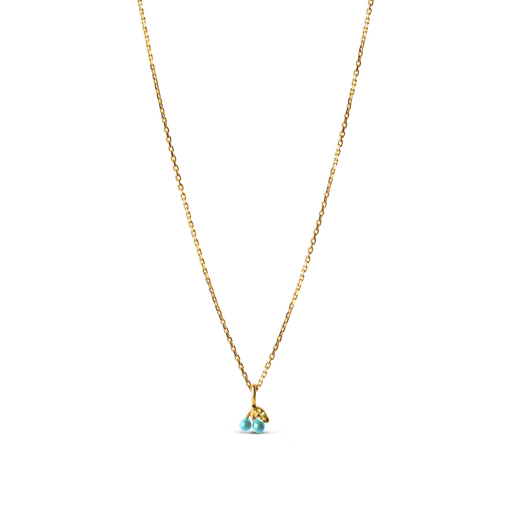 Cherry Necklace Icy Blue from Enamel Copenhagen in Goldplated-Silver Sterling 925