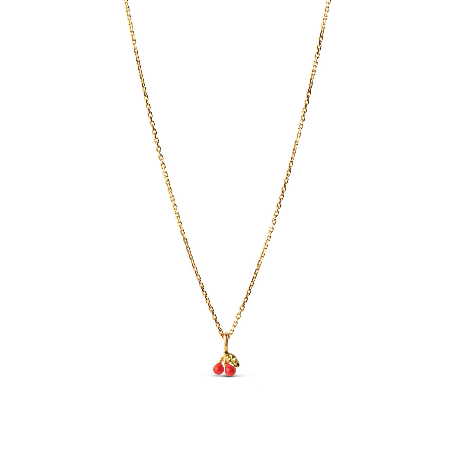 Cherry Necklace Coral from Enamel Copenhagen in Goldplated-Silver Sterling 925