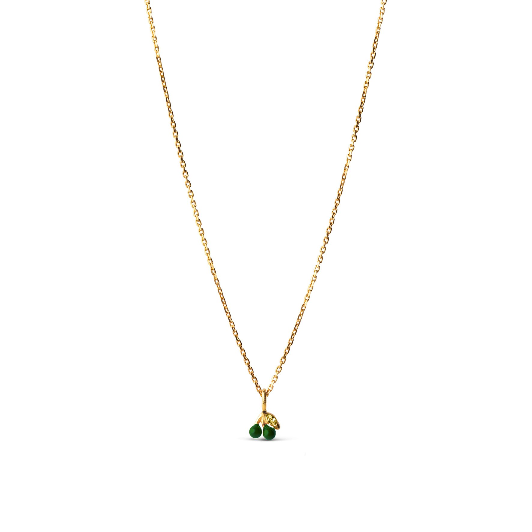 Cherry Necklace Petrol Green