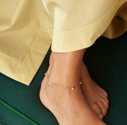 Ocean Pearl Anklet from Pernille Corydon in Goldplated Silver Sterling 925