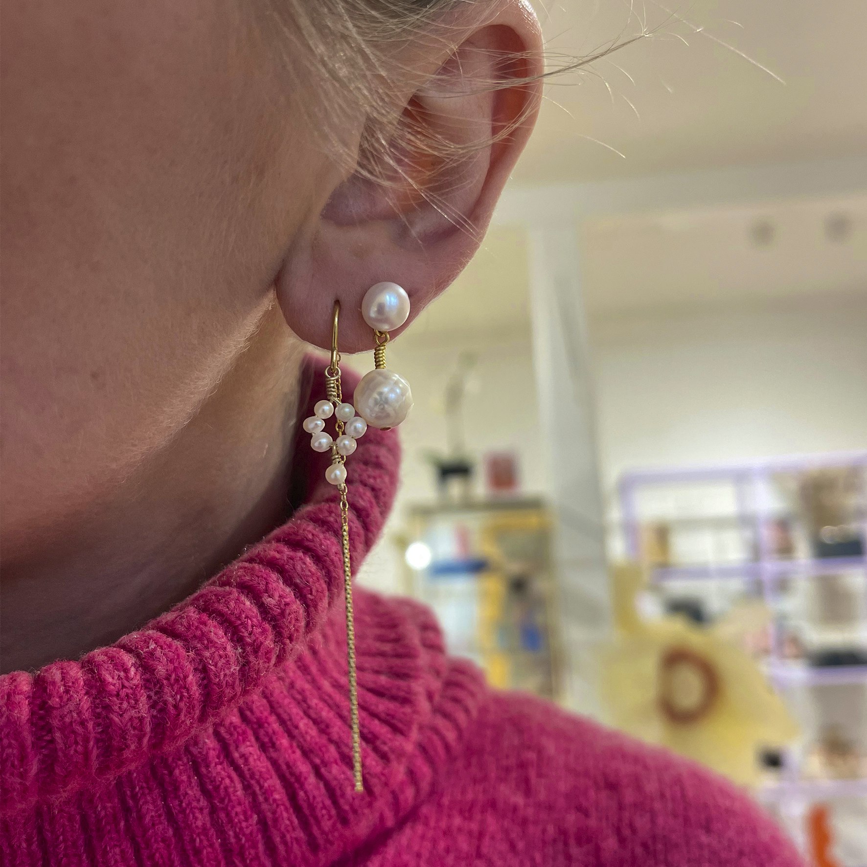 Ingeborg Pearl Earring von Pico in Vergoldet-Silber Sterling 925
