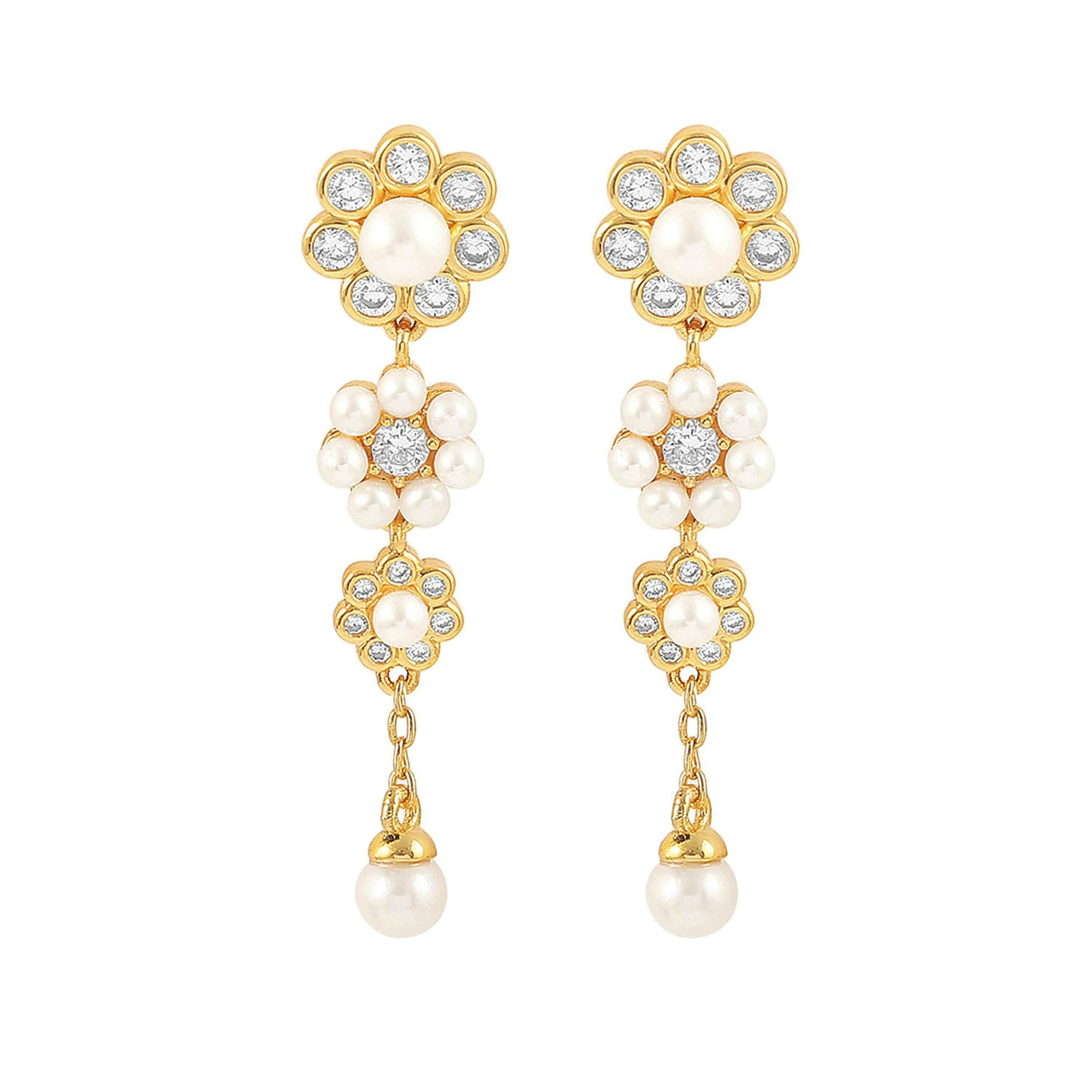 Aya Tripple Flower Earrings från Hultquist Copenhagen i Förgyllt-Silver Sterling 925