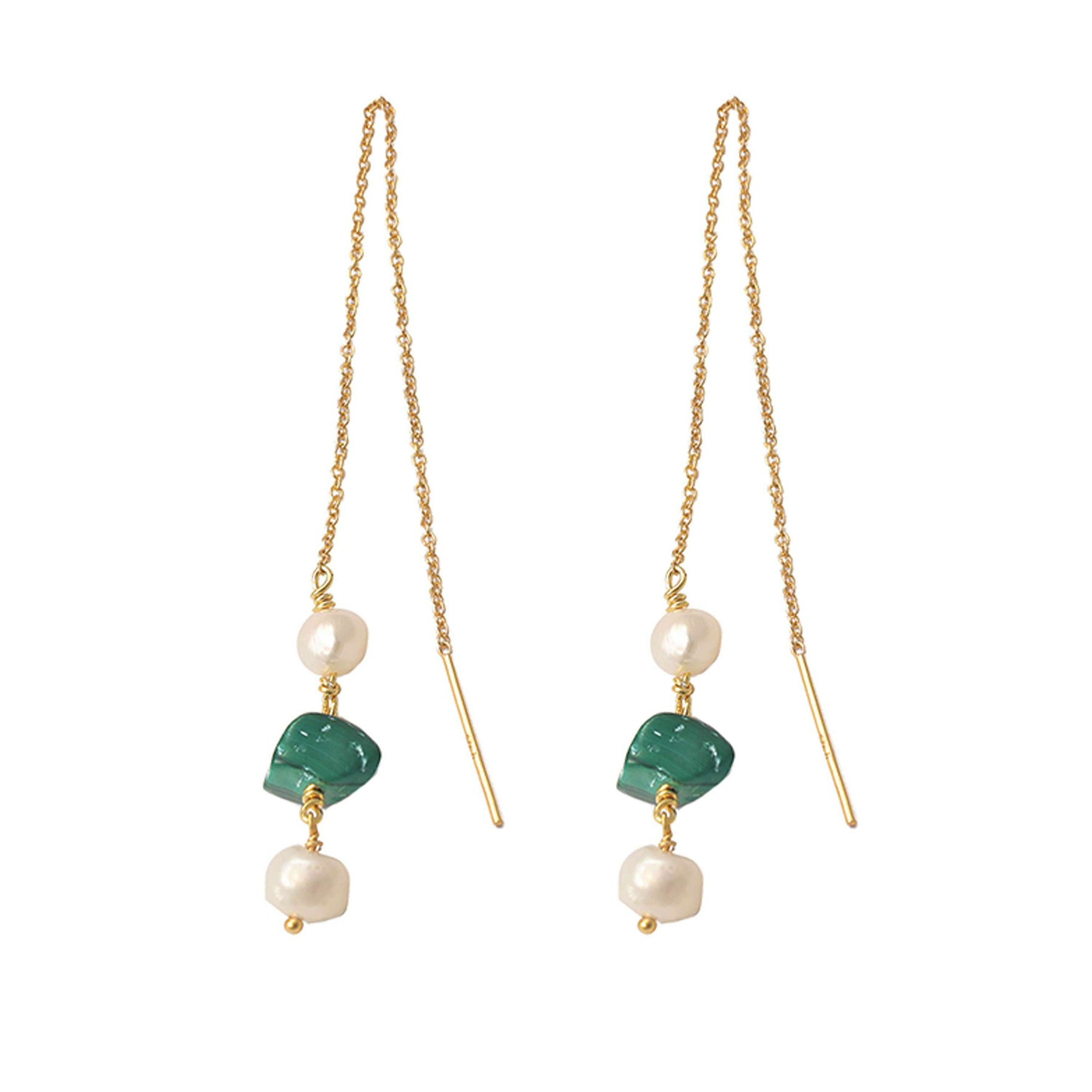 Green Ellie Earrings von Hultquist Copenhagen in Vergoldet-Silber Sterling 925