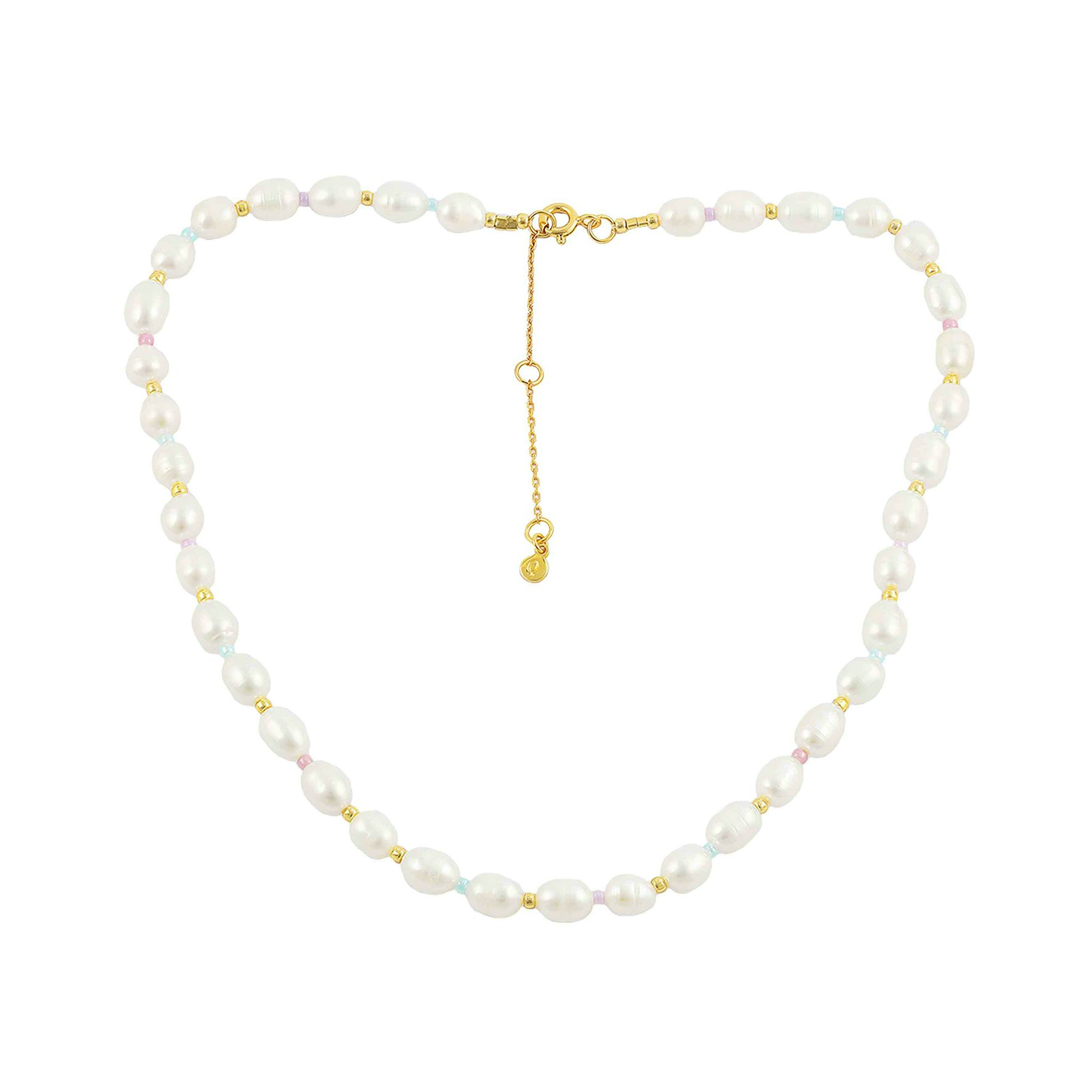 Pastel Pearl Necklace fra Hultquist Copenhagen i Forgylt-Sølv Sterling 925