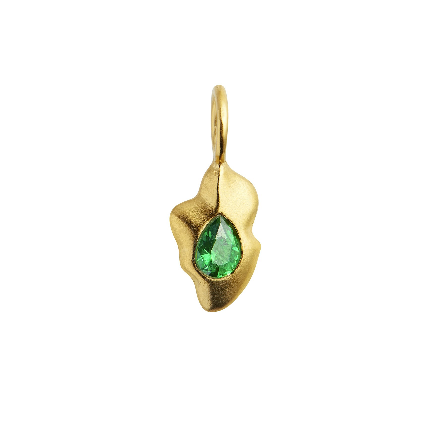 Glimpse Pendant With Green Stone fra STINE A Jewelry i Forgyldt-Sølv Sterling 925