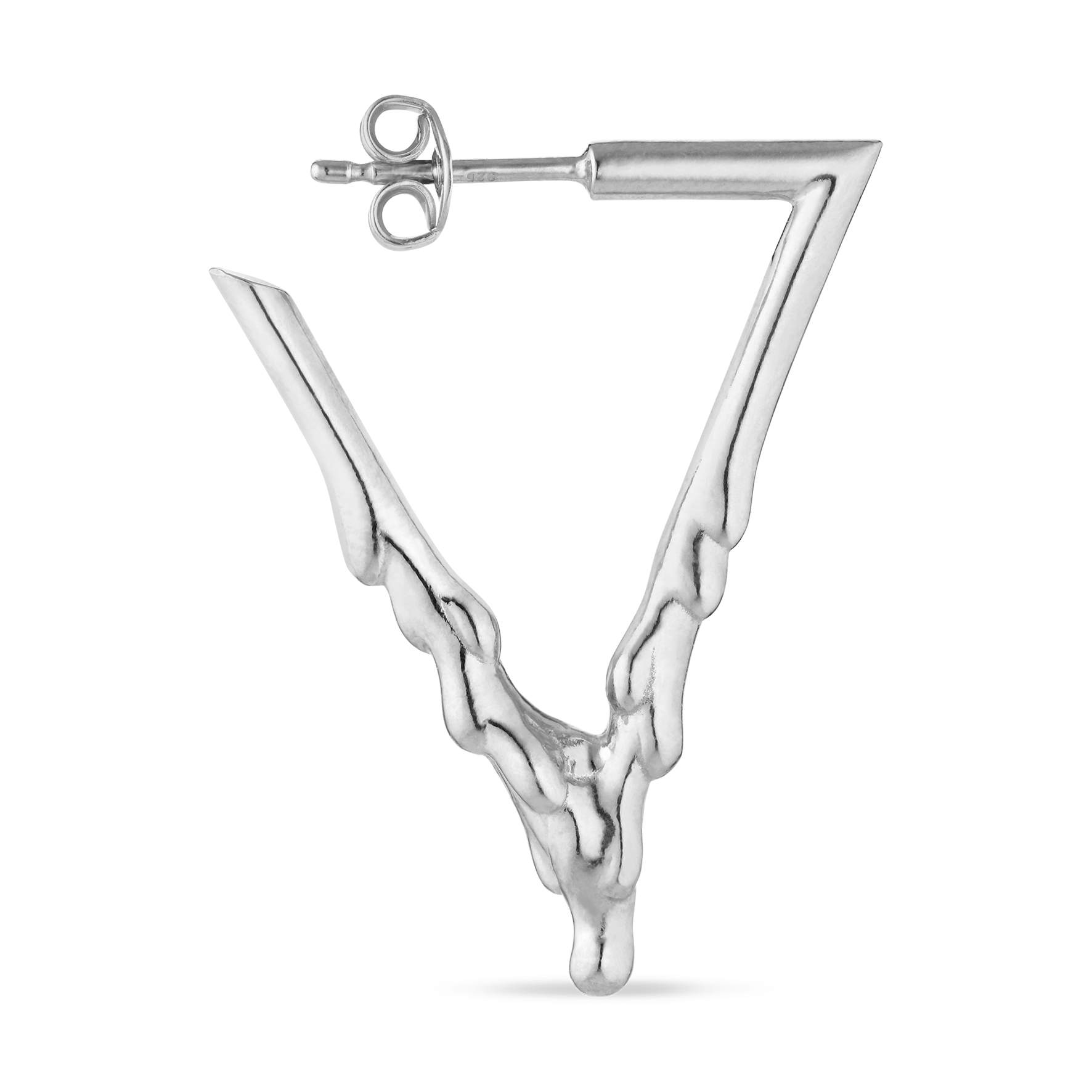 Drippy Triangle Earring von Jane Kønig in Silber Sterling 925