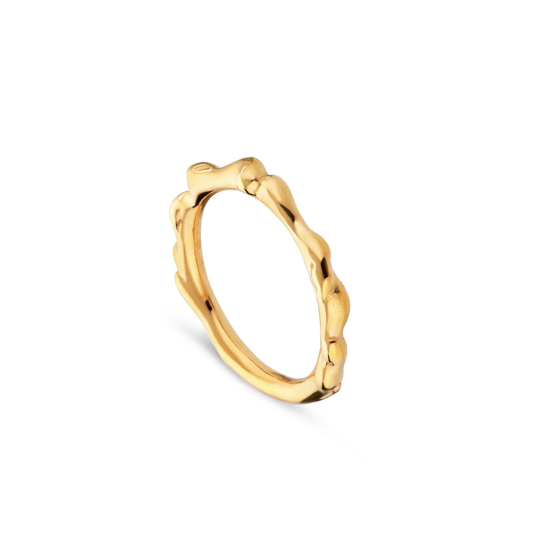 Drippy Ring von Jane Kønig in Vergoldet-Silber Sterling 925