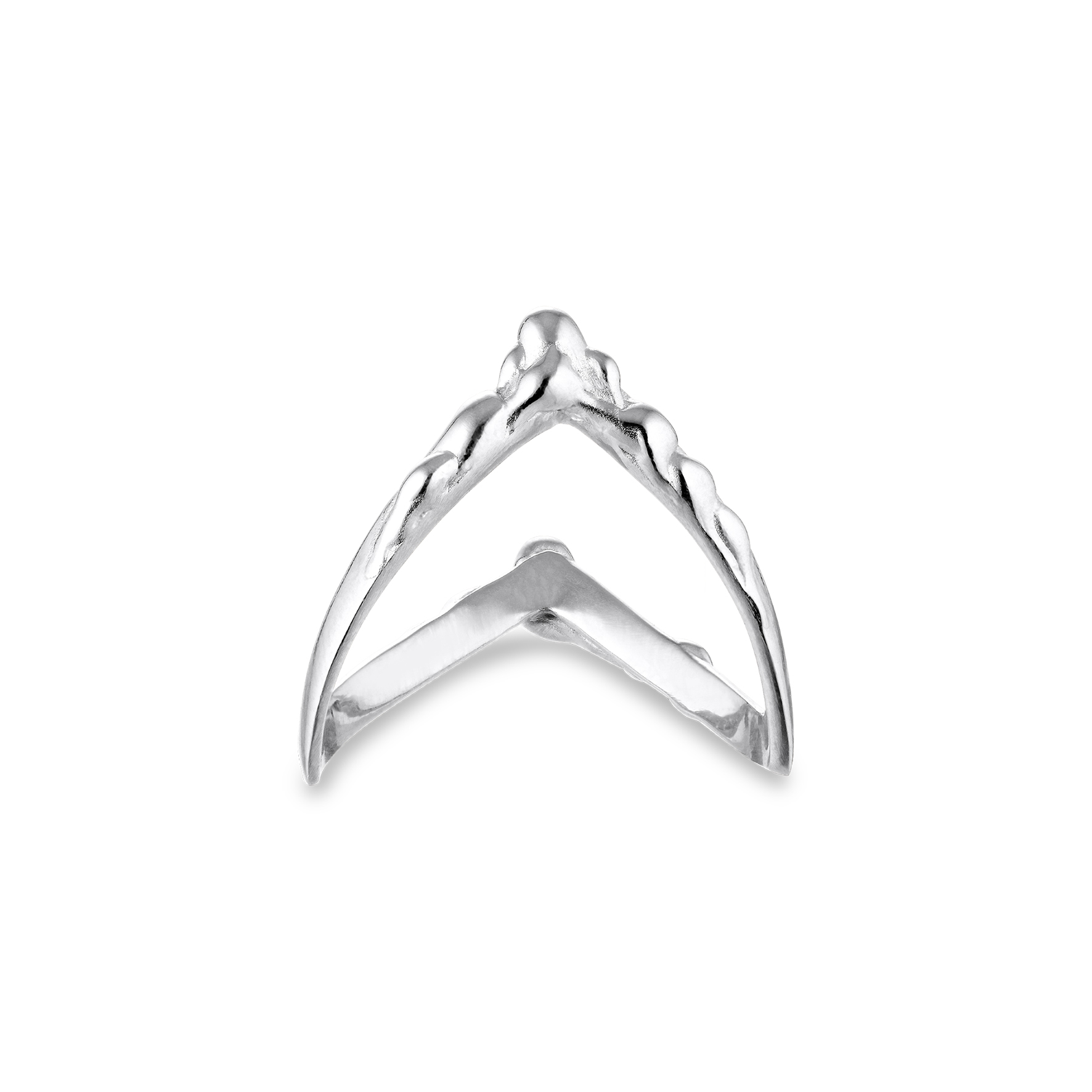 Sterling silver clearance v shaped ring