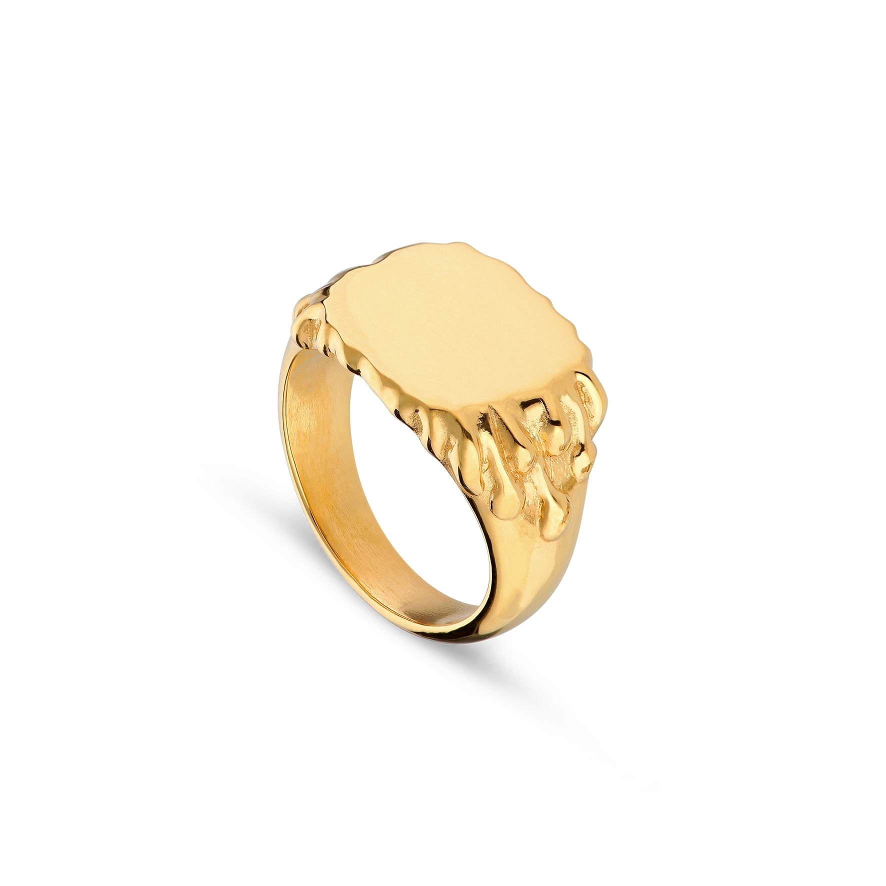 Drippy Signet Ring from Jane Kønig in Goldplated-Silver Sterling 925