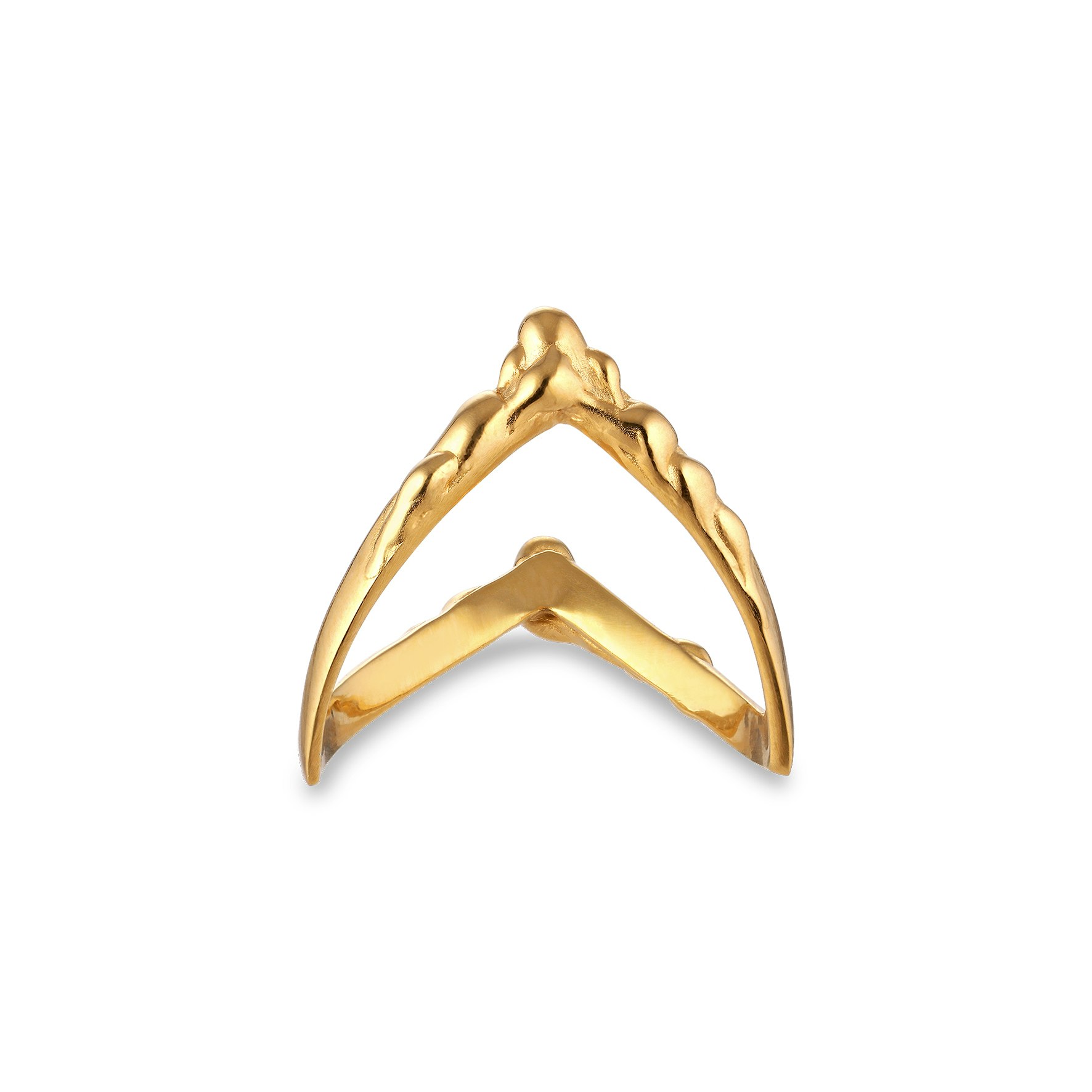 Drippy V-Ring from Jane Kønig in Goldplated-Silver Sterling 925