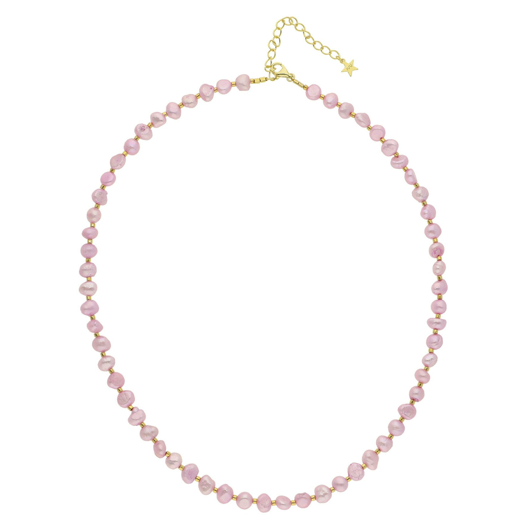 Ditte Light Pink Necklace fra Nuni Copenhagen i Forgyldt-Sølv Sterling 925
