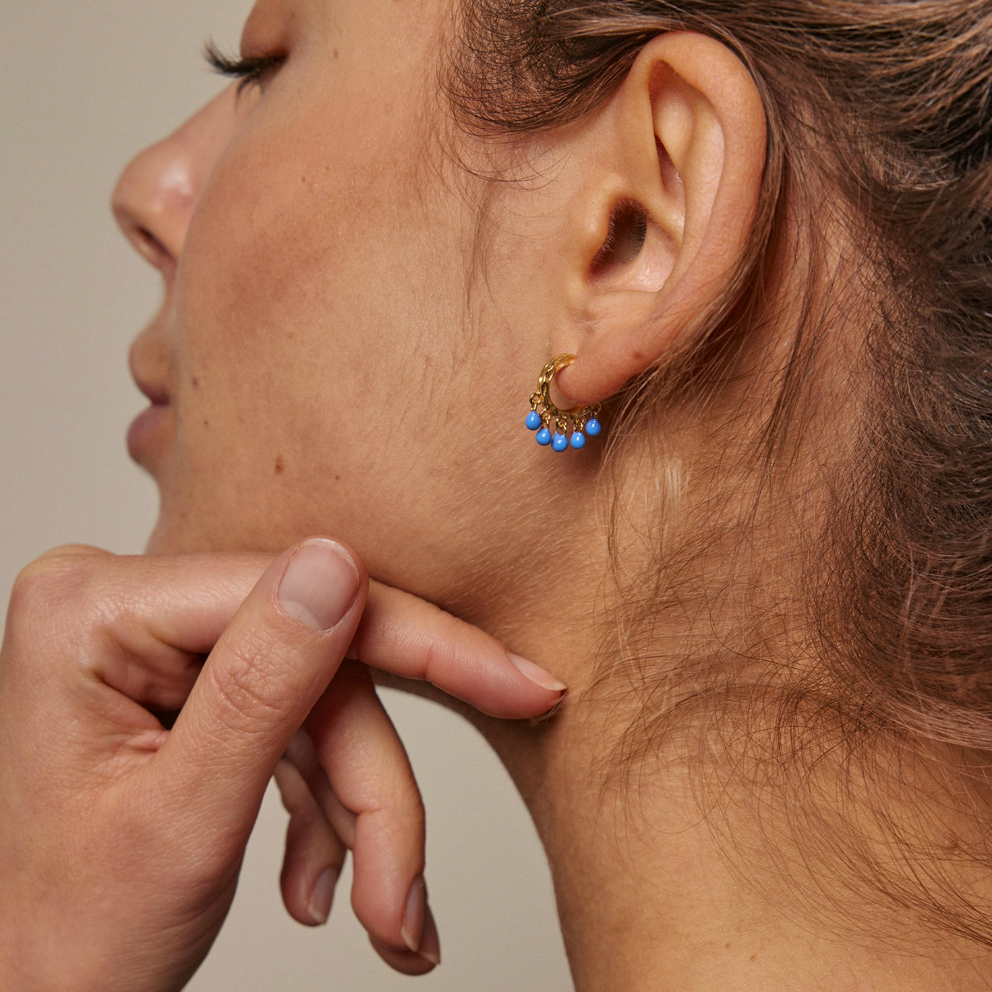 Astrid Cornflower Hoops