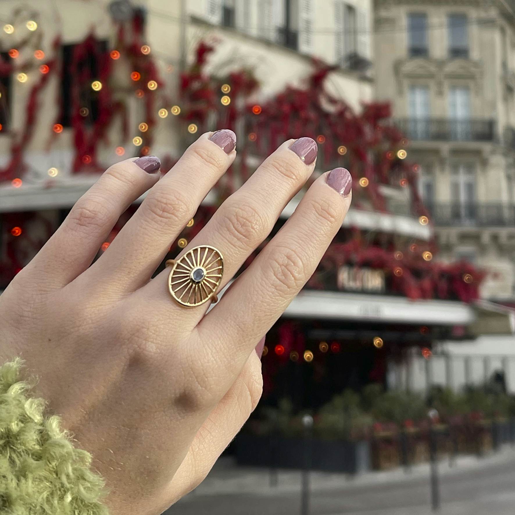 Dream Catcher Ring from Pernille Corydon in Goldplated-Silver Sterling 925|Chalcedony
