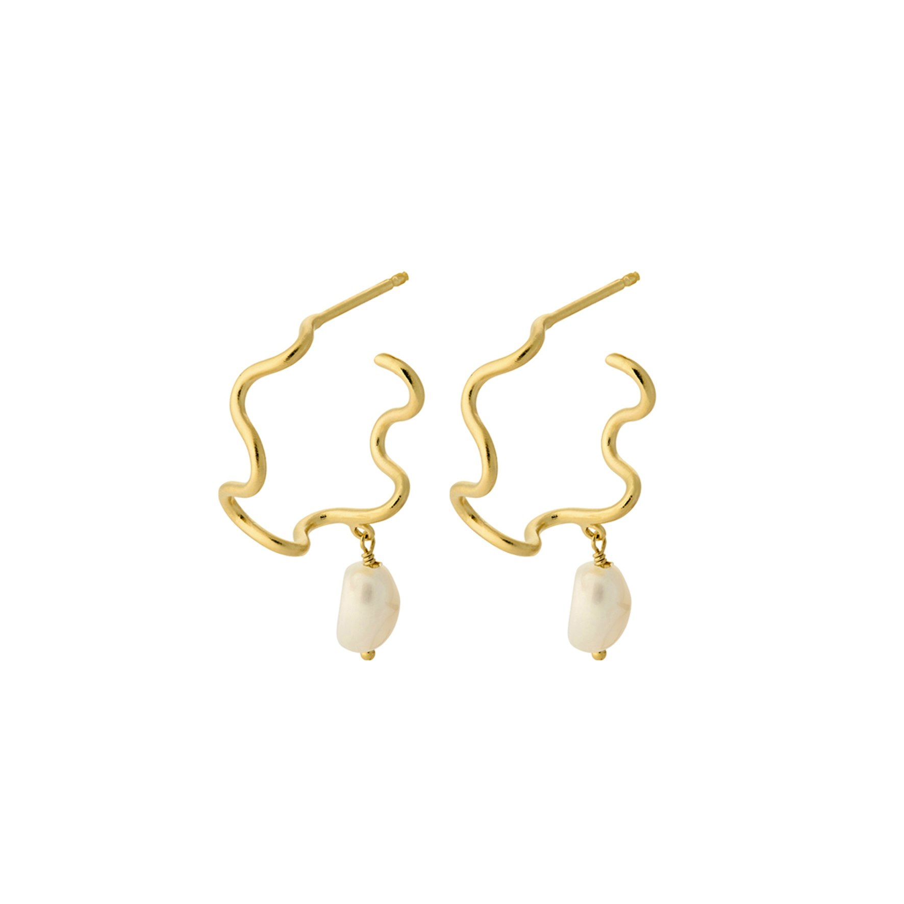 Small Bay Earrings fra Pernille Corydon i Forgyldt-Sølv Sterling 925