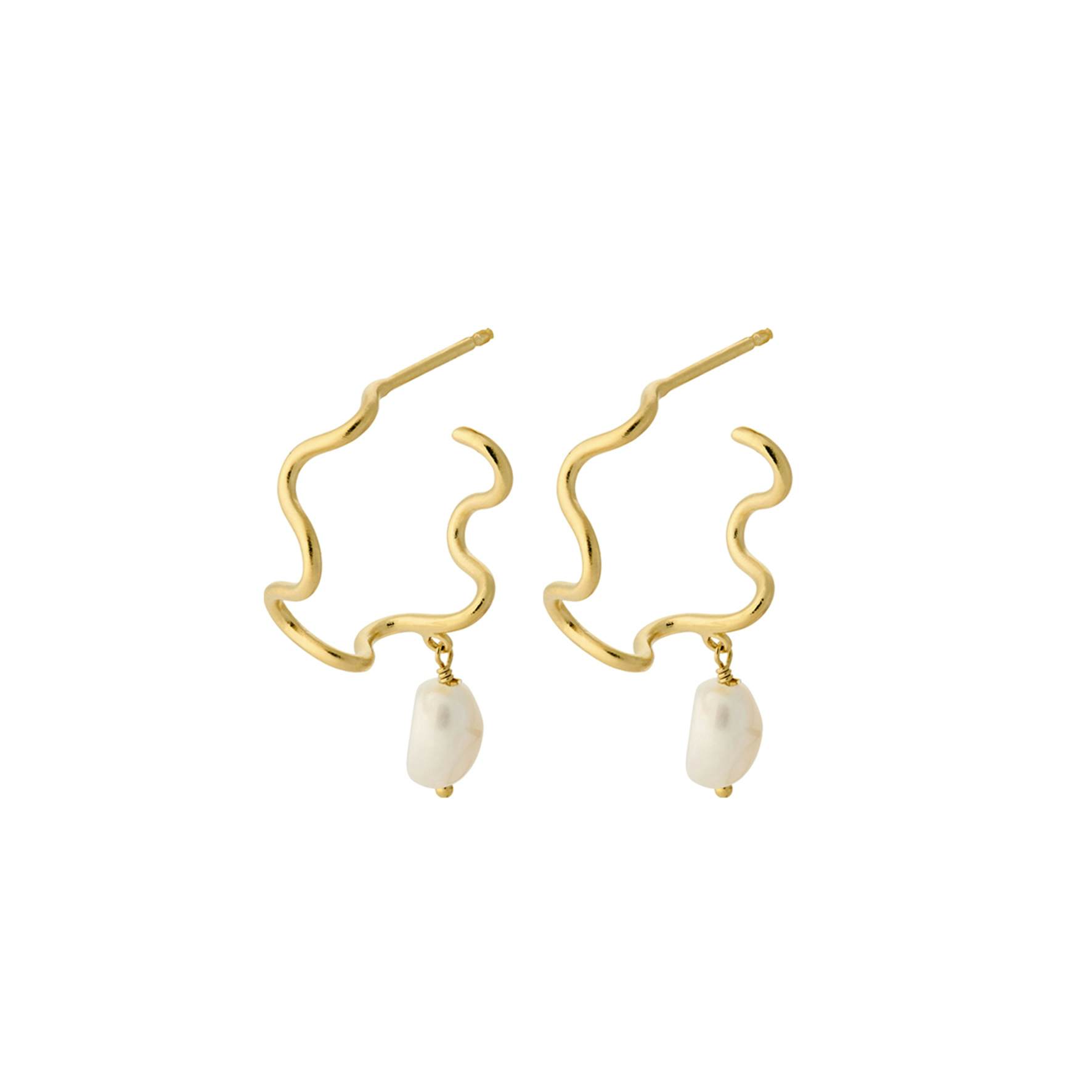 Small Bay Earrings fra Pernille Corydon i Forgyldt-Sølv Sterling 925