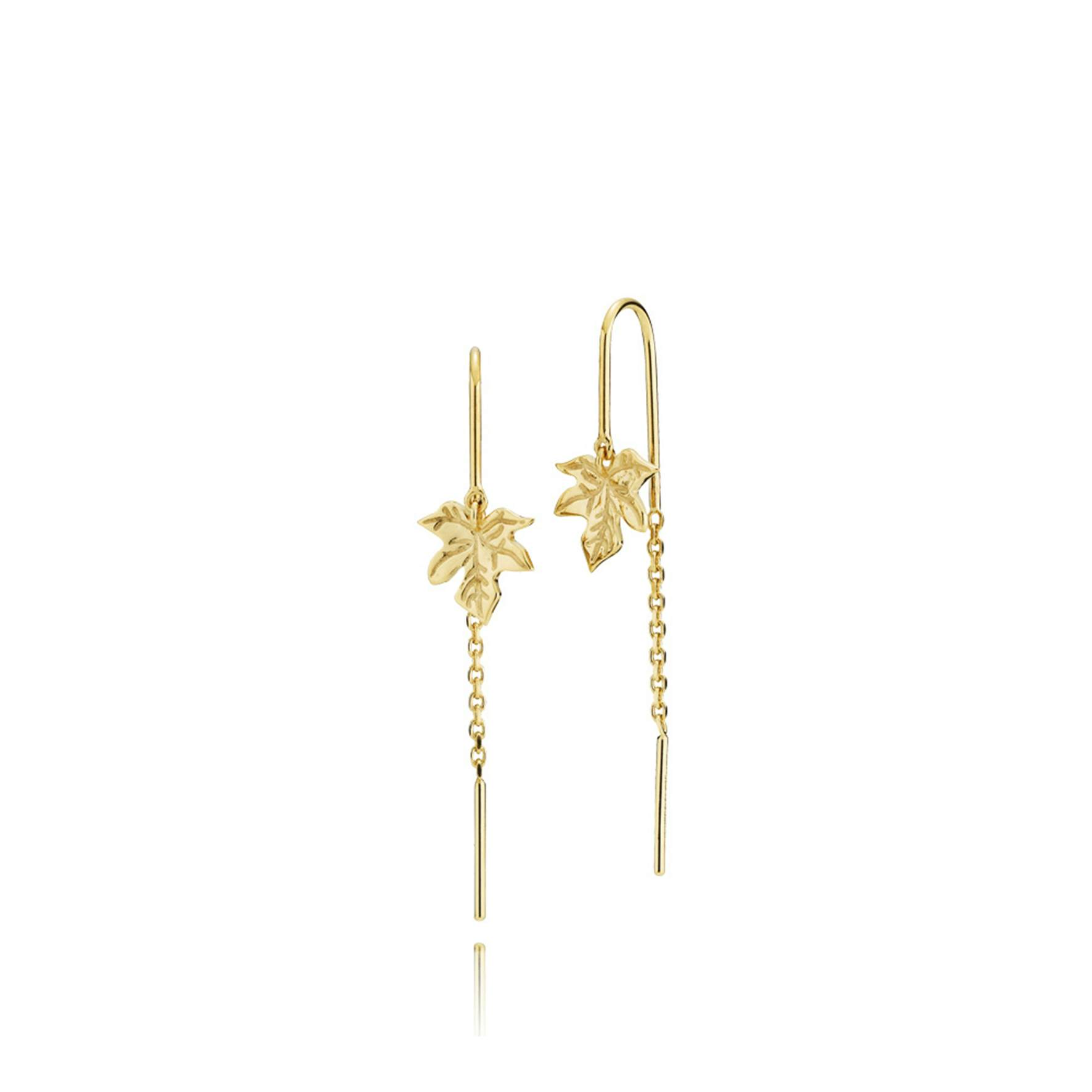Caley Earchains With Leaf from Izabel Camille in Goldplated-Silver Sterling 925