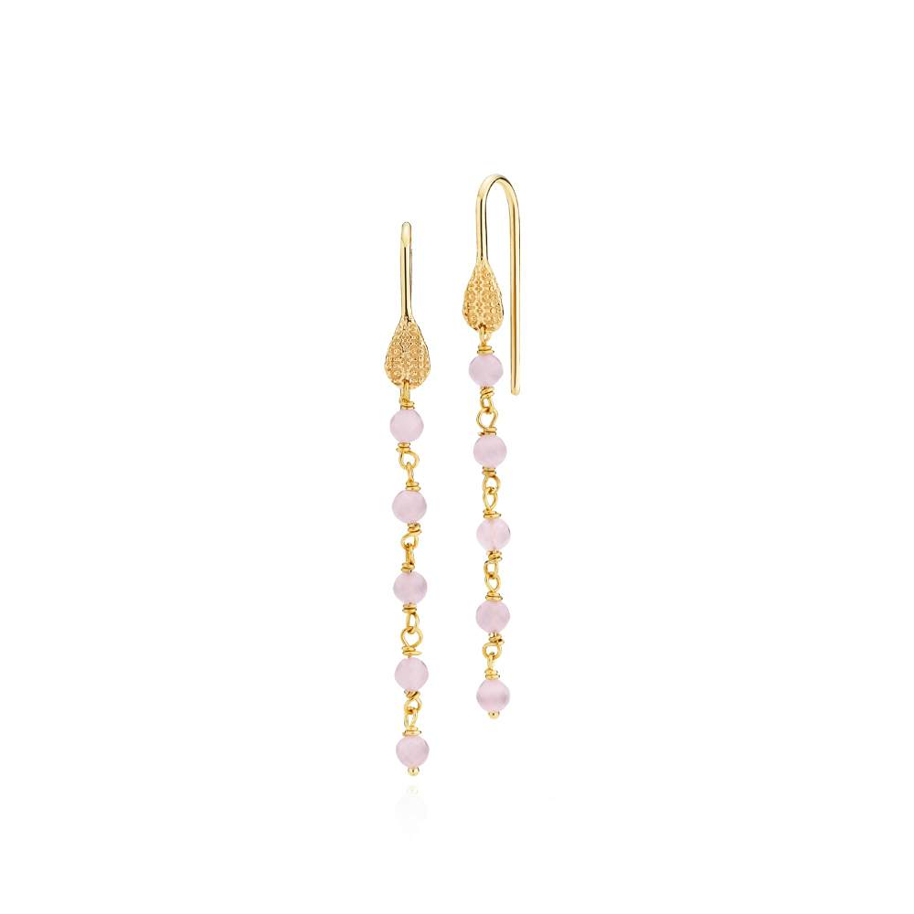 Boheme Long Pink Earrings from Sistie in Goldplated-Silver Sterling 925
