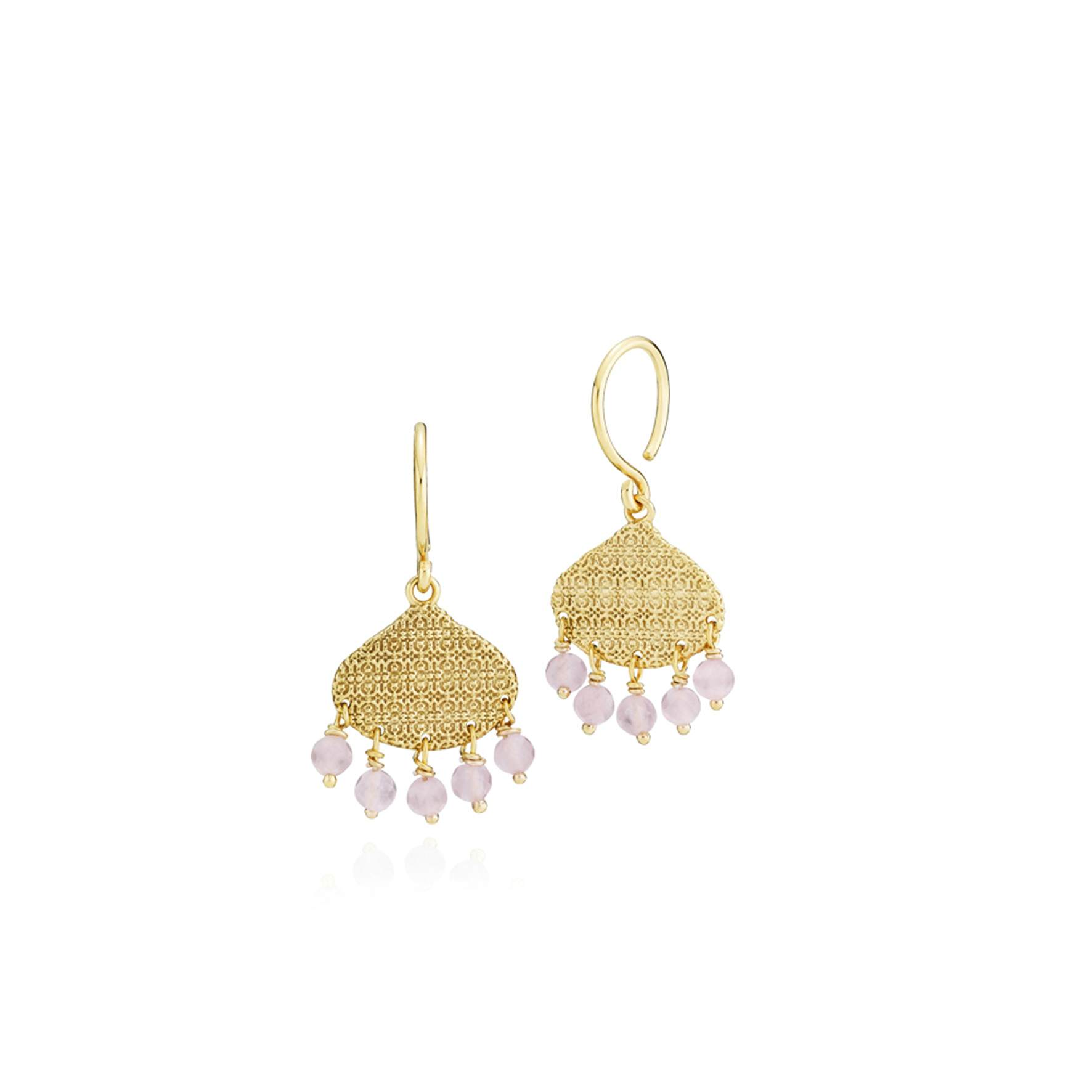 Boheme Pink Earrings von Sistie in Vergoldet-Silber Sterling 925