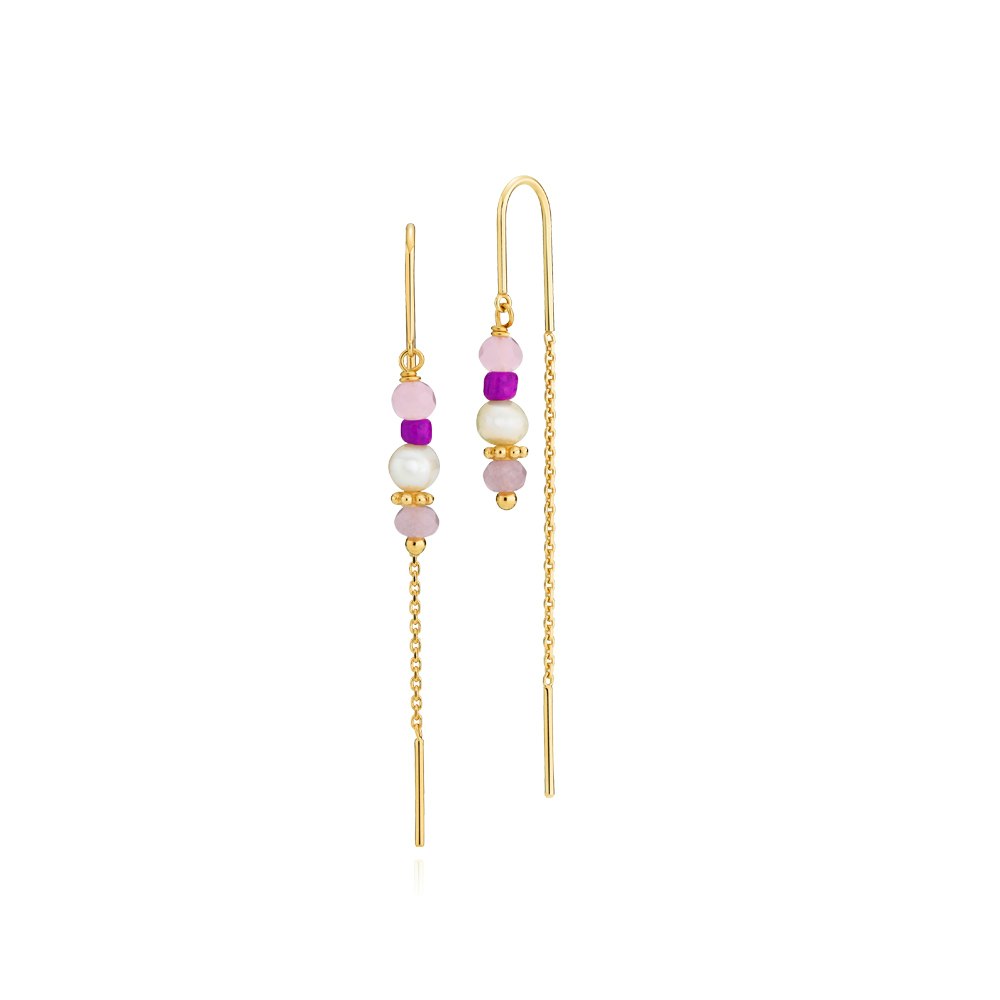 Simona Pink Earrings fra Sistie i Forgyldt-Sølv Sterling 925