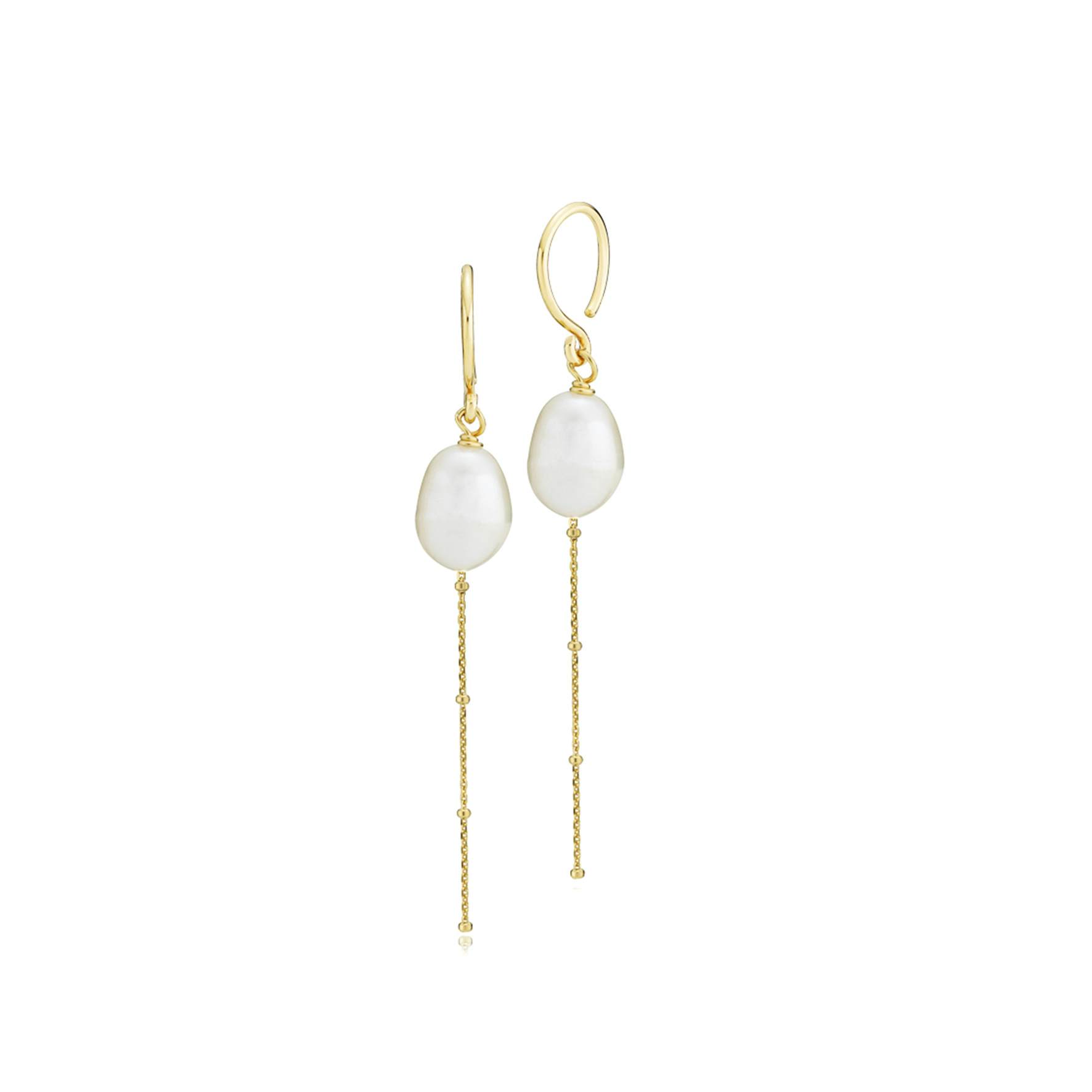 Beach Pearl Earrings von Sistie in Vergoldet-Silber Sterling 925