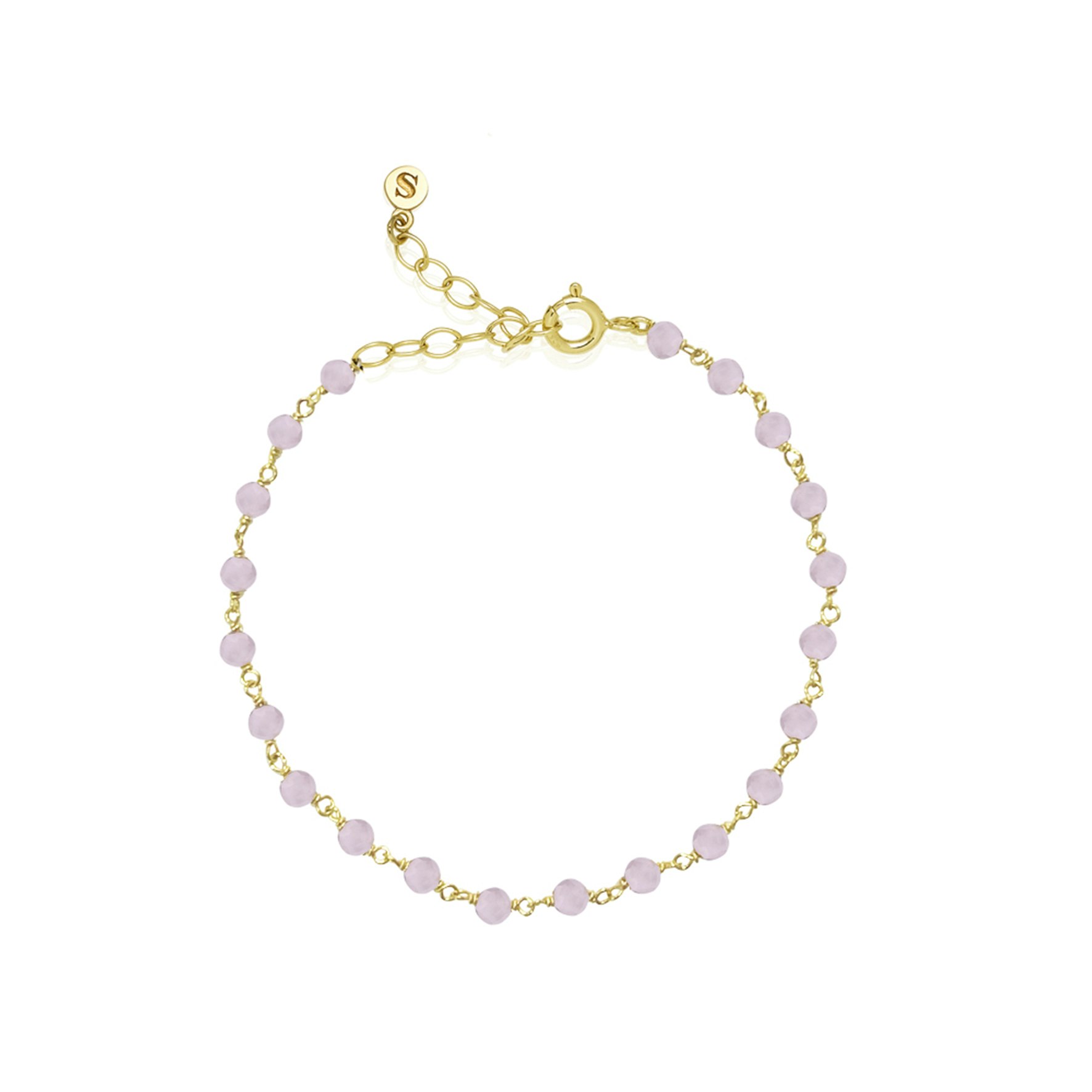 Boheme Pink Bracelet von Sistie in Vergoldet-Silber Sterling 925