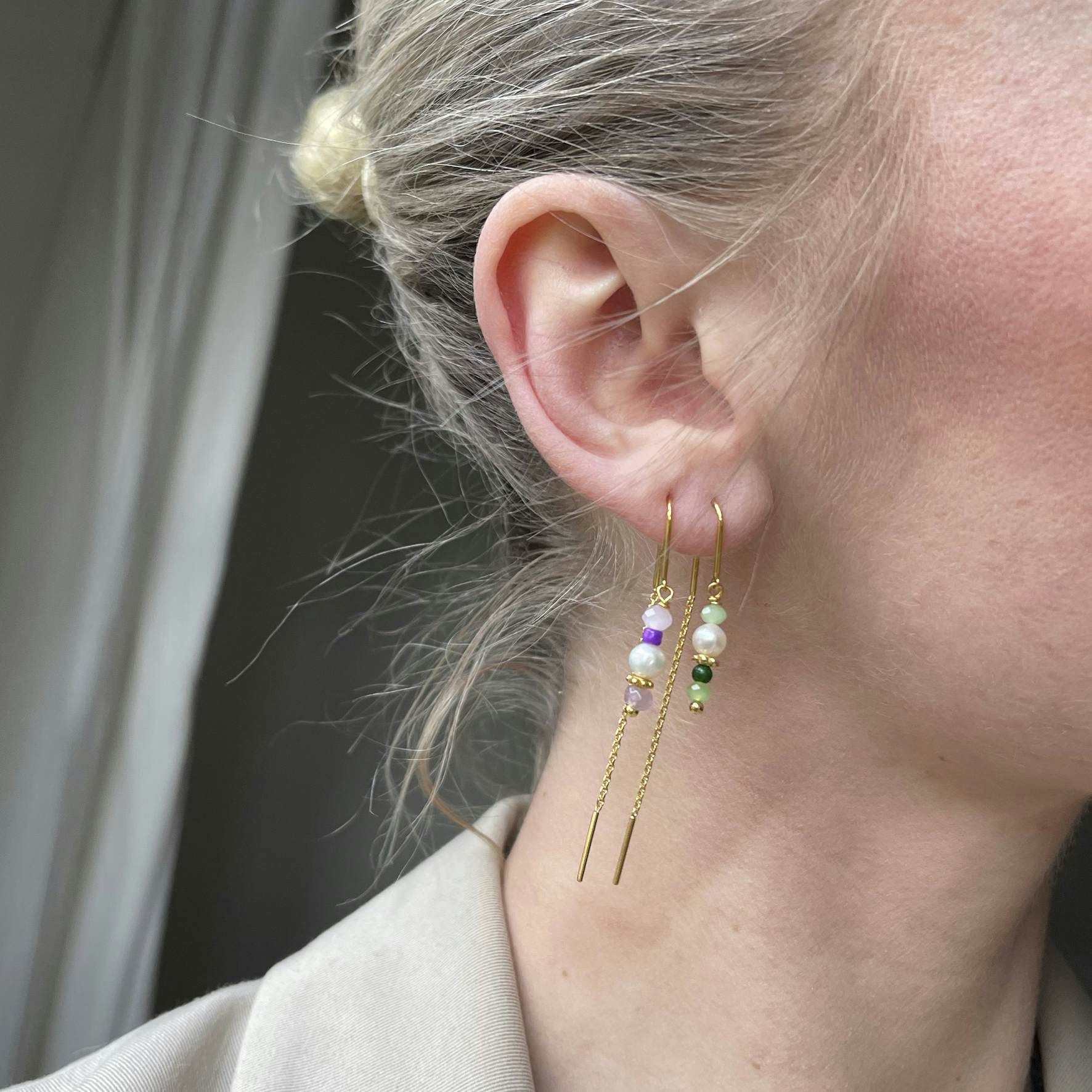 Simona Pink Earrings fra Sistie i Forgylt-Sølv Sterling 925
