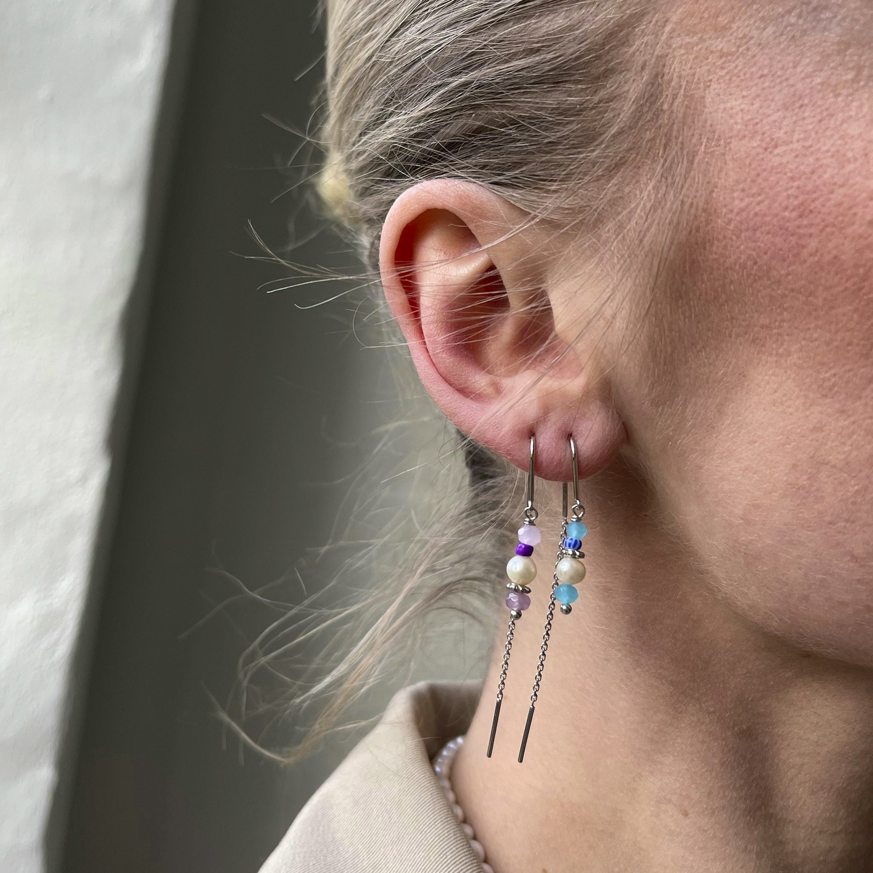 Simona Blue Earrings fra Sistie i Forgyldt-Sølv Sterling 925