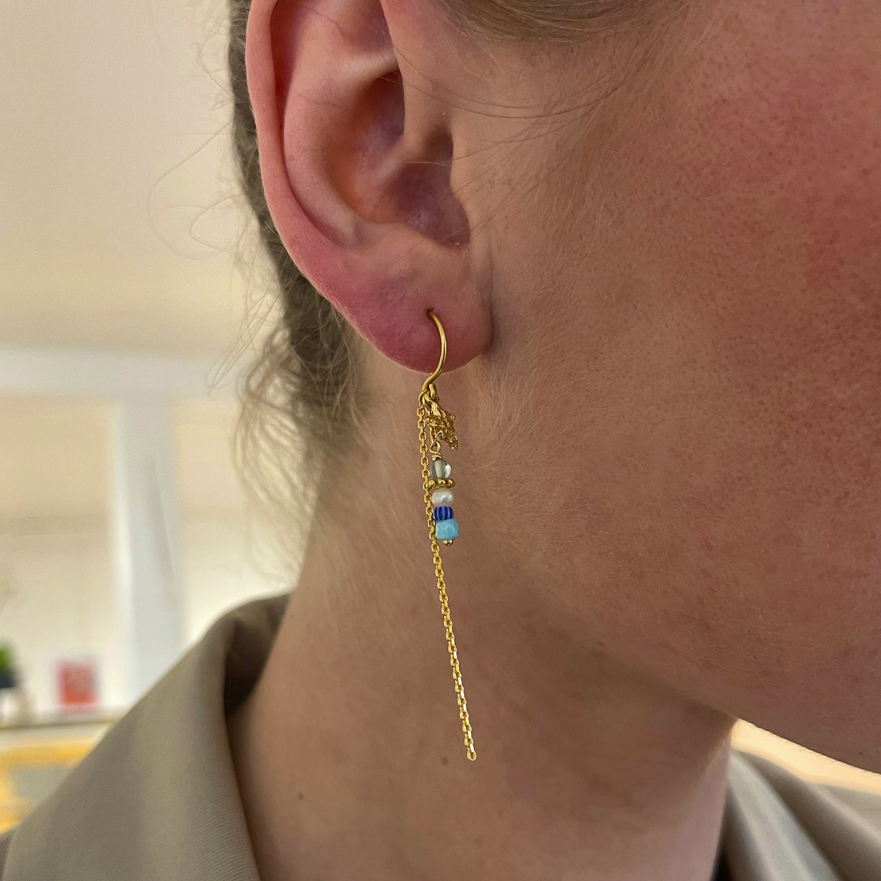 Beach Starfish Earrings von Sistie in Vergoldet-Silber Sterling 925