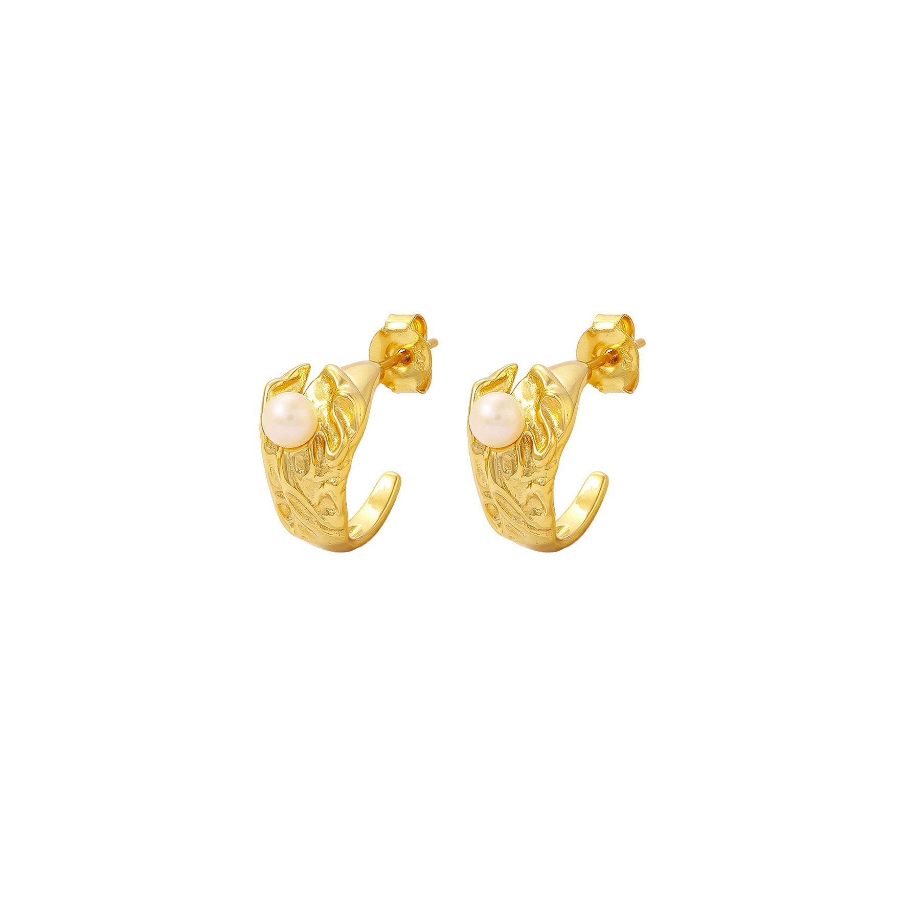 Kamma Pearl Earrings fra Hultquist Copenhagen i Forgylt-Sølv Sterling 925