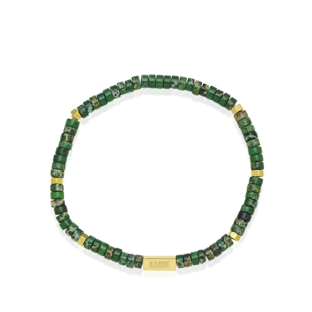 Evolution Bracelet Green Turquoise from SAMIE in Elastic cord