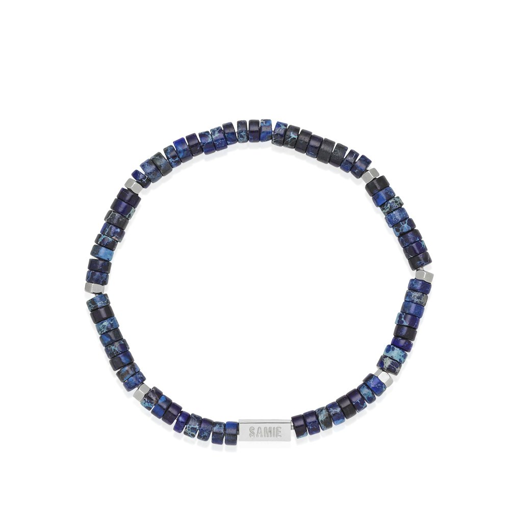 Evolution Bracelet Blue Turquoise van SAMIE in Elastisch koord