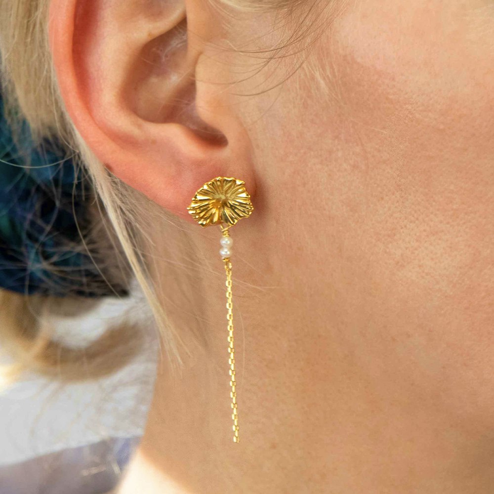 Dagmar Chain Earrings from Hultquist Copenhagen in Goldplated Silver Sterling 925