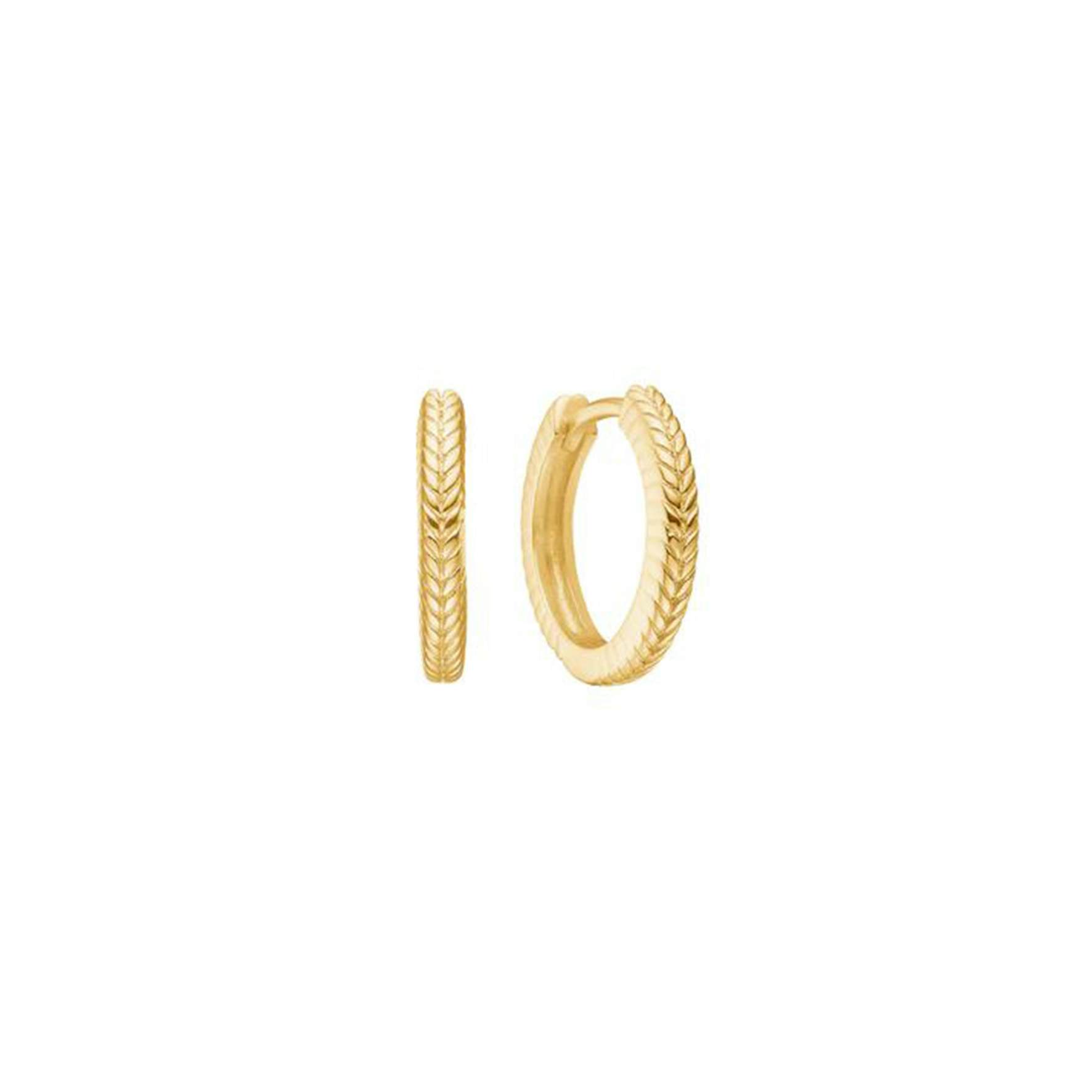 Fishbone Hoop from Carré in Goldplated-Silver Sterling 925