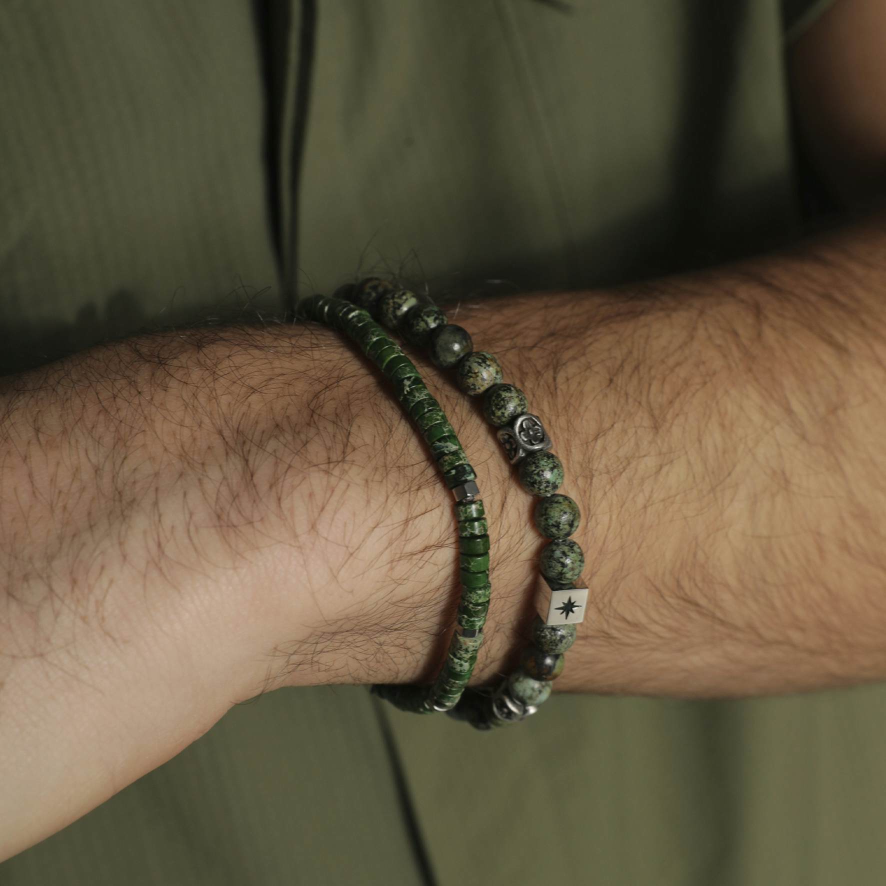 Nohr Bracelet Green Beads
