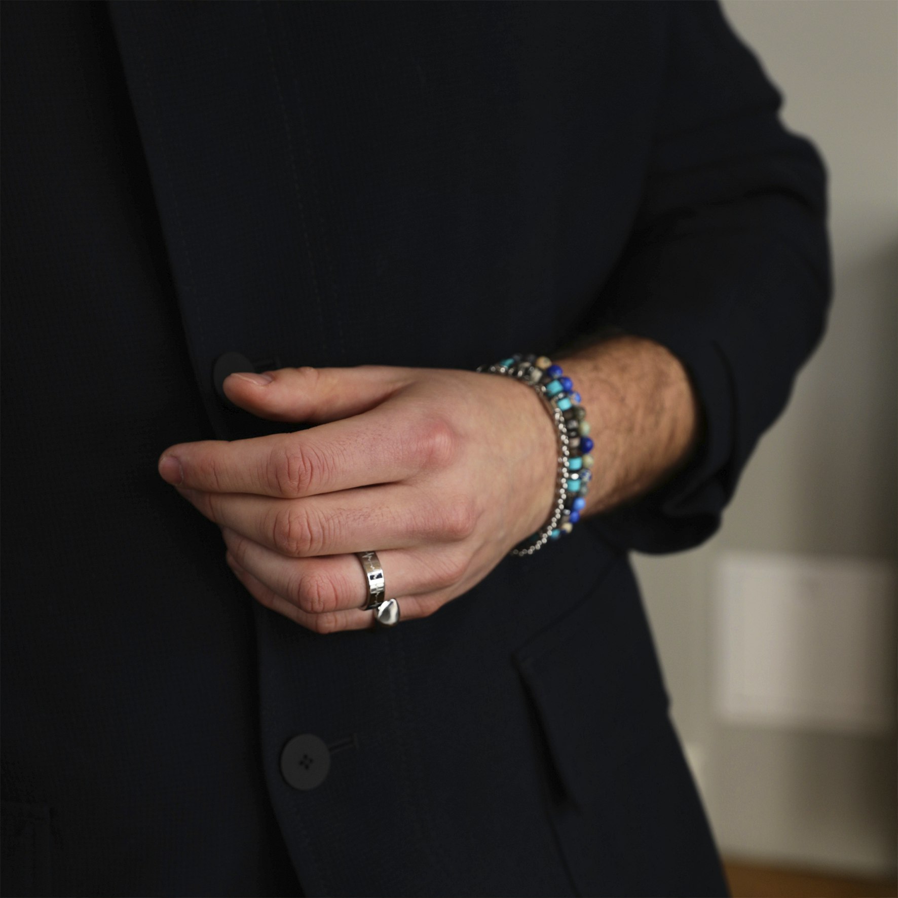 Matheo Bracelet Turquoise And Dark Stone