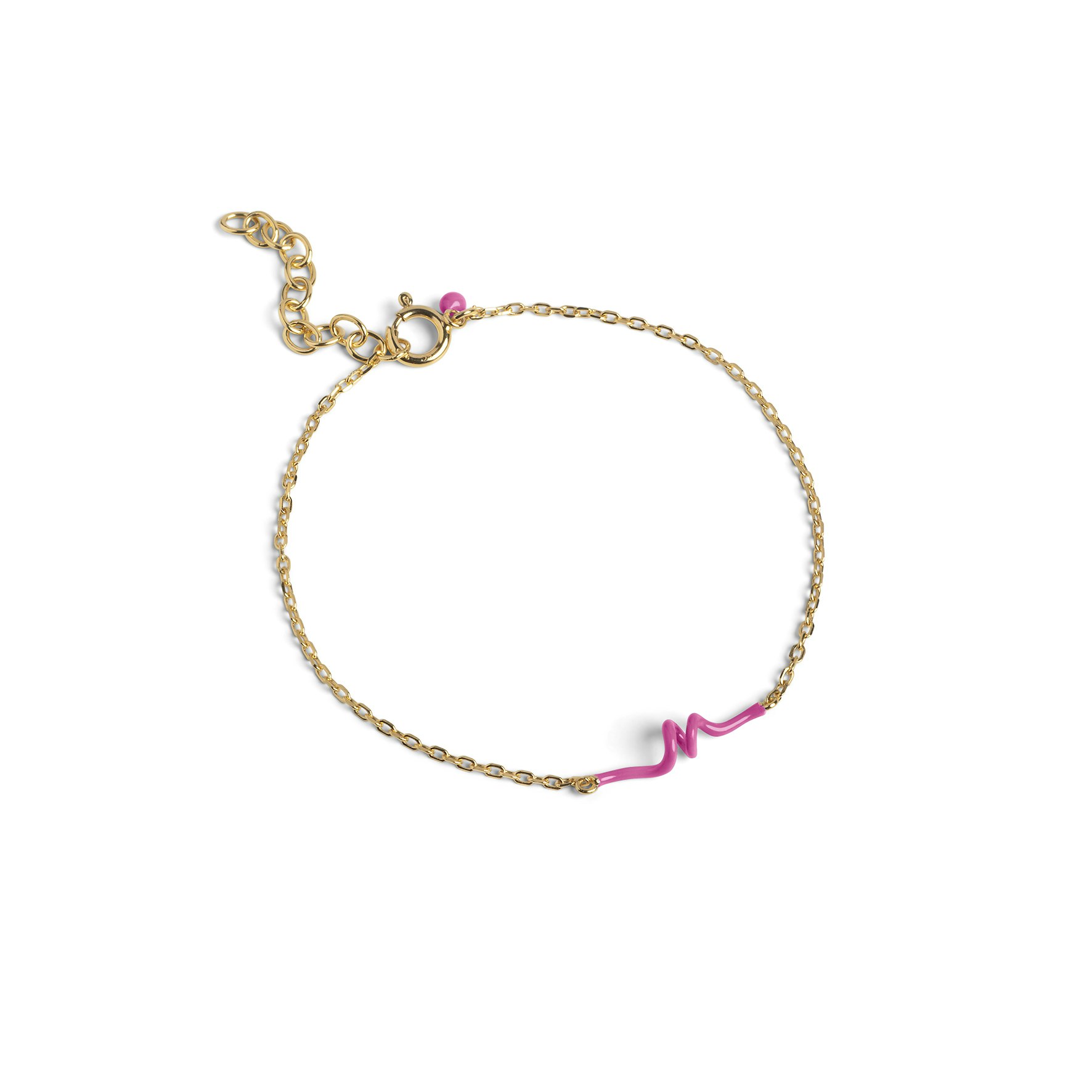 Twist Bracelet Pink von Enamel Copenhagen in Vergoldet-Silber Sterling 925