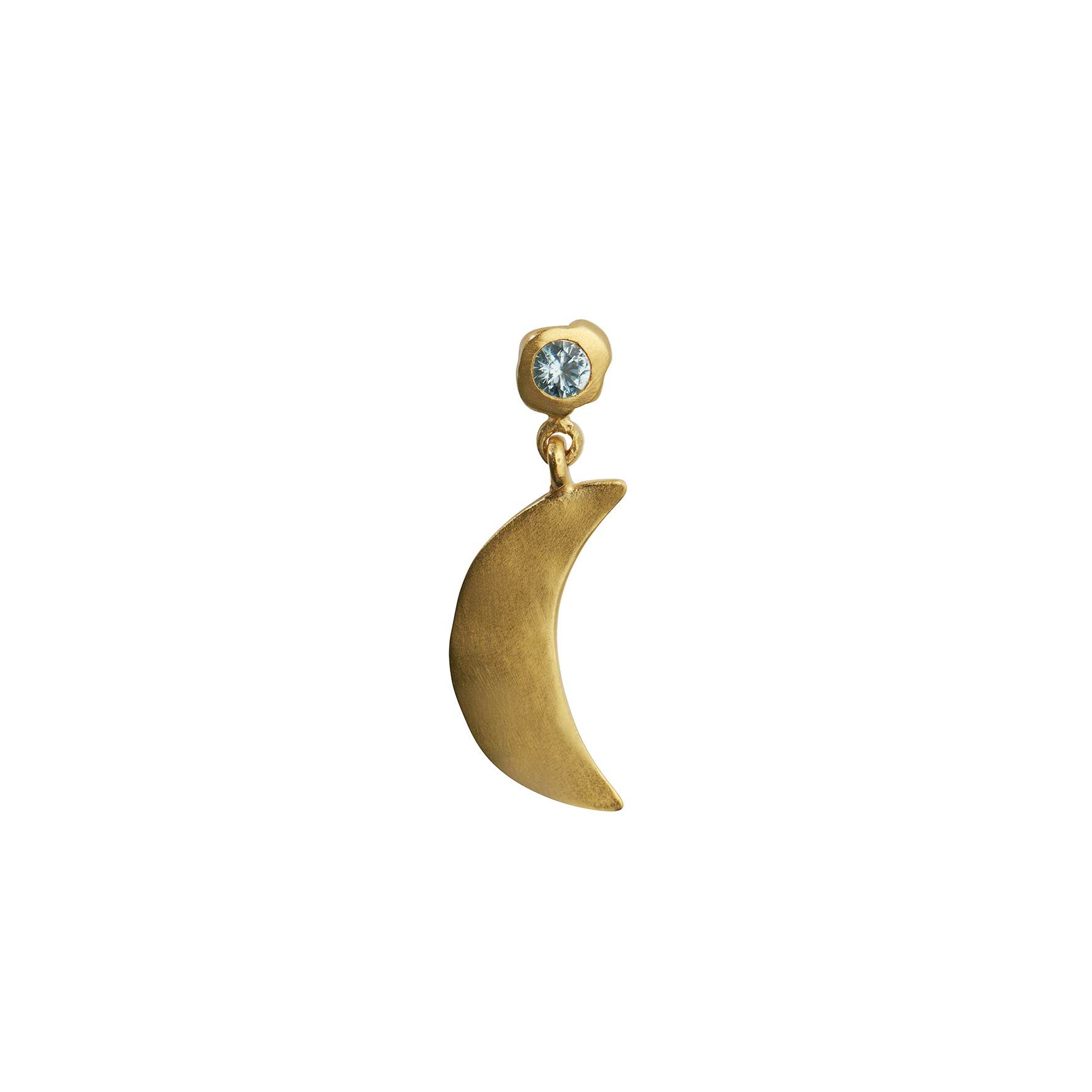 Big Dot Bella Moon with Blue Lagune Stone van STINE A Jewelry in Verguld-Zilver Sterling 925