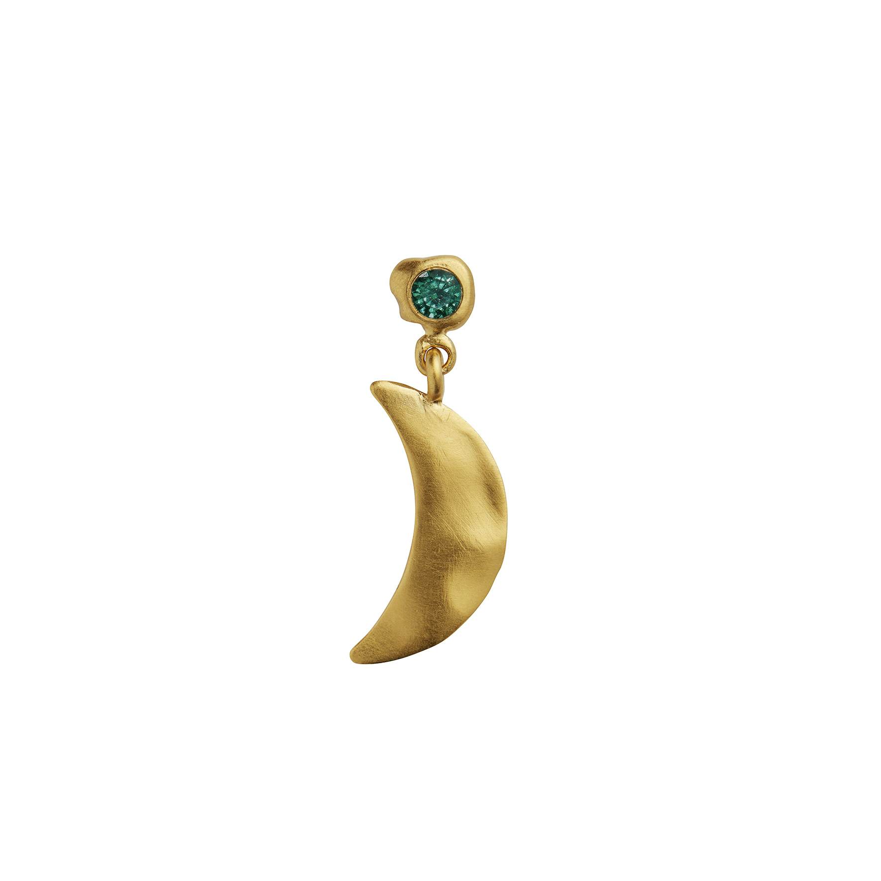 Big Dot Bella Moon with Ocean Green Stone von STINE A Jewelry in Vergoldet-Silber Sterling 925