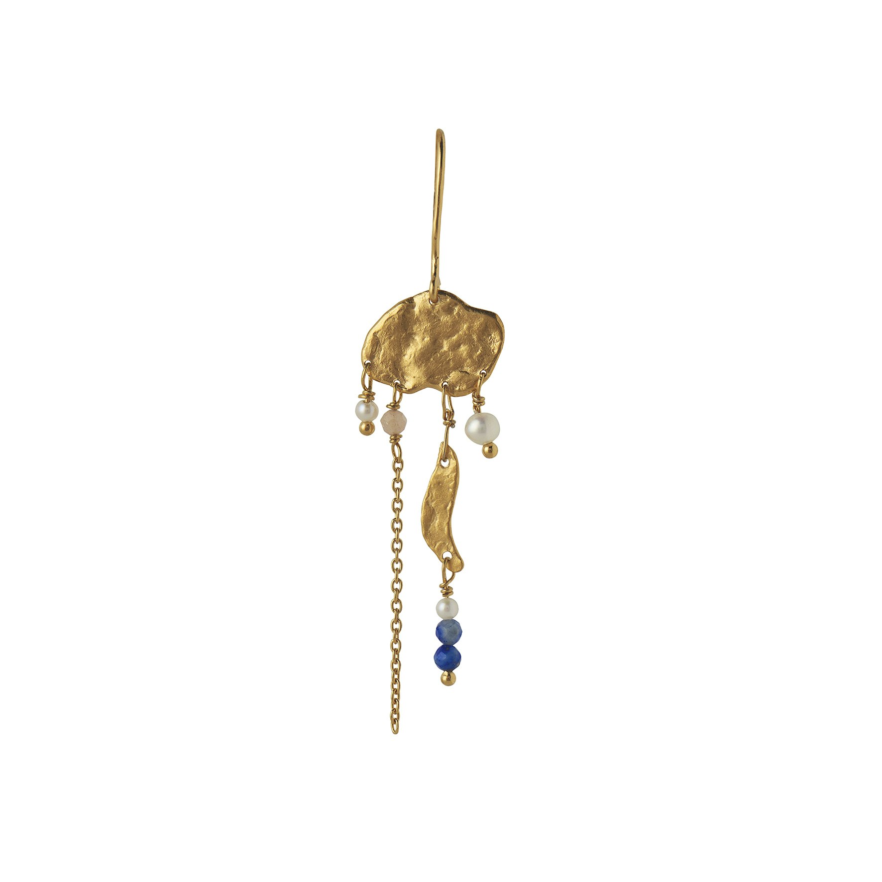 Long Gold Splash Earring – Chain & Color Pop fra STINE A Jewelry i Forgyldt-Sølv Sterling 925