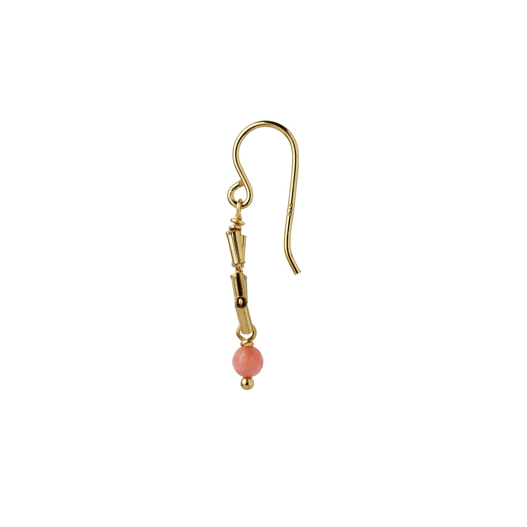 Petit Carré Earring with Coral fra STINE A Jewelry i Forgyldt-Sølv Sterling 925
