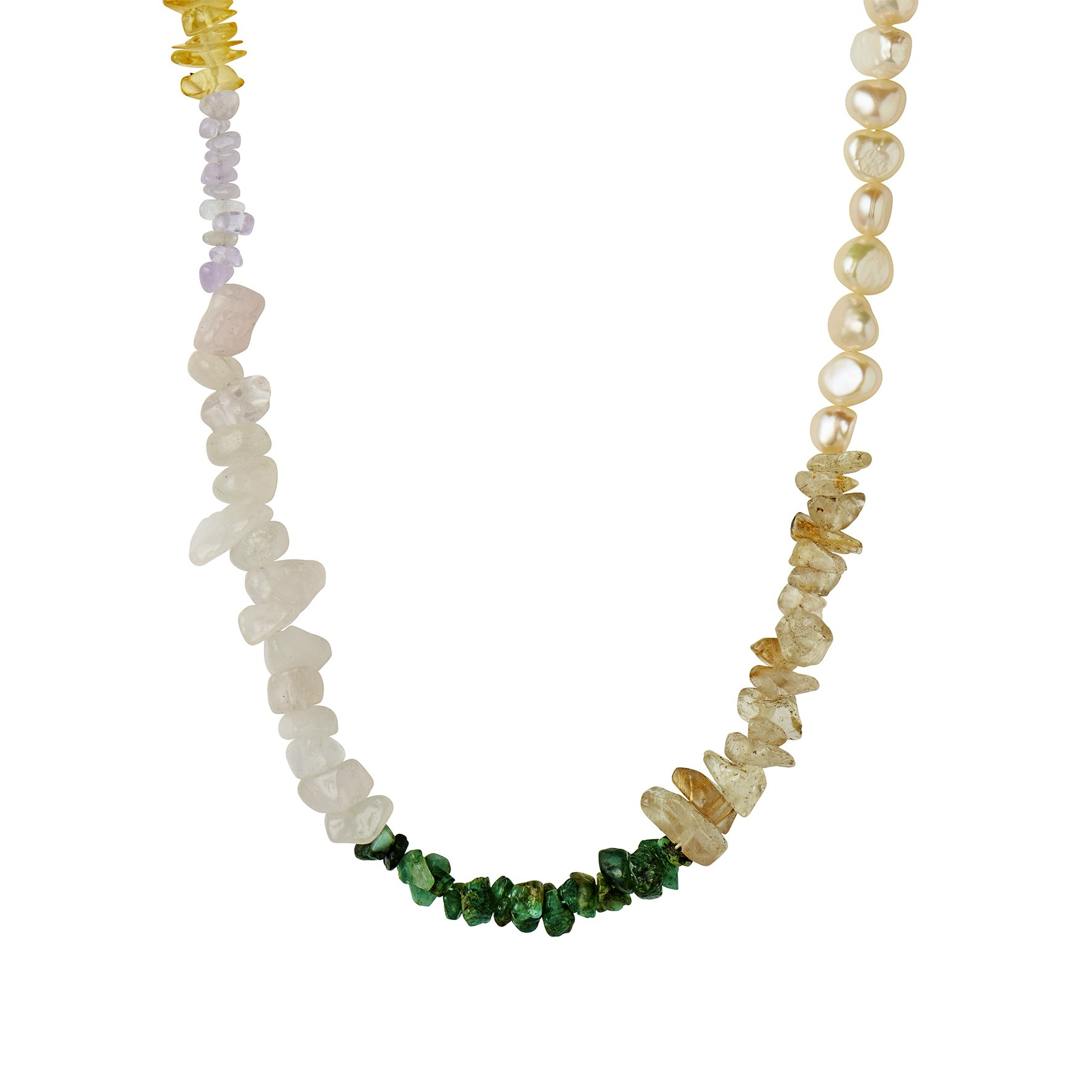 Crispy Coast Necklace - Pacific Colors With Pearls & Gemstones van STINE A Jewelry in Verguld-Zilver Sterling 925