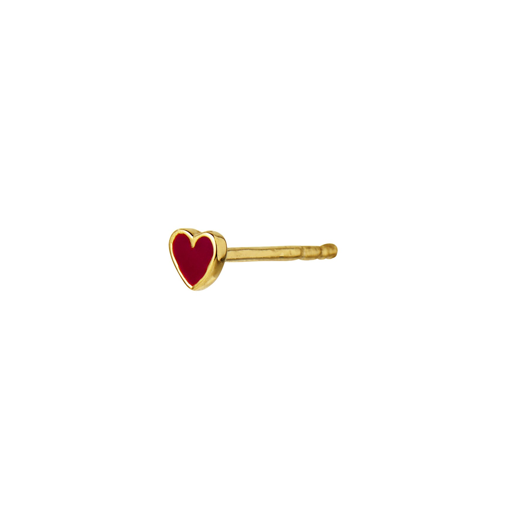 Petit Love Heart Burgundy Enamel fra STINE A Jewelry i Forgyldt-Sølv Sterling 925